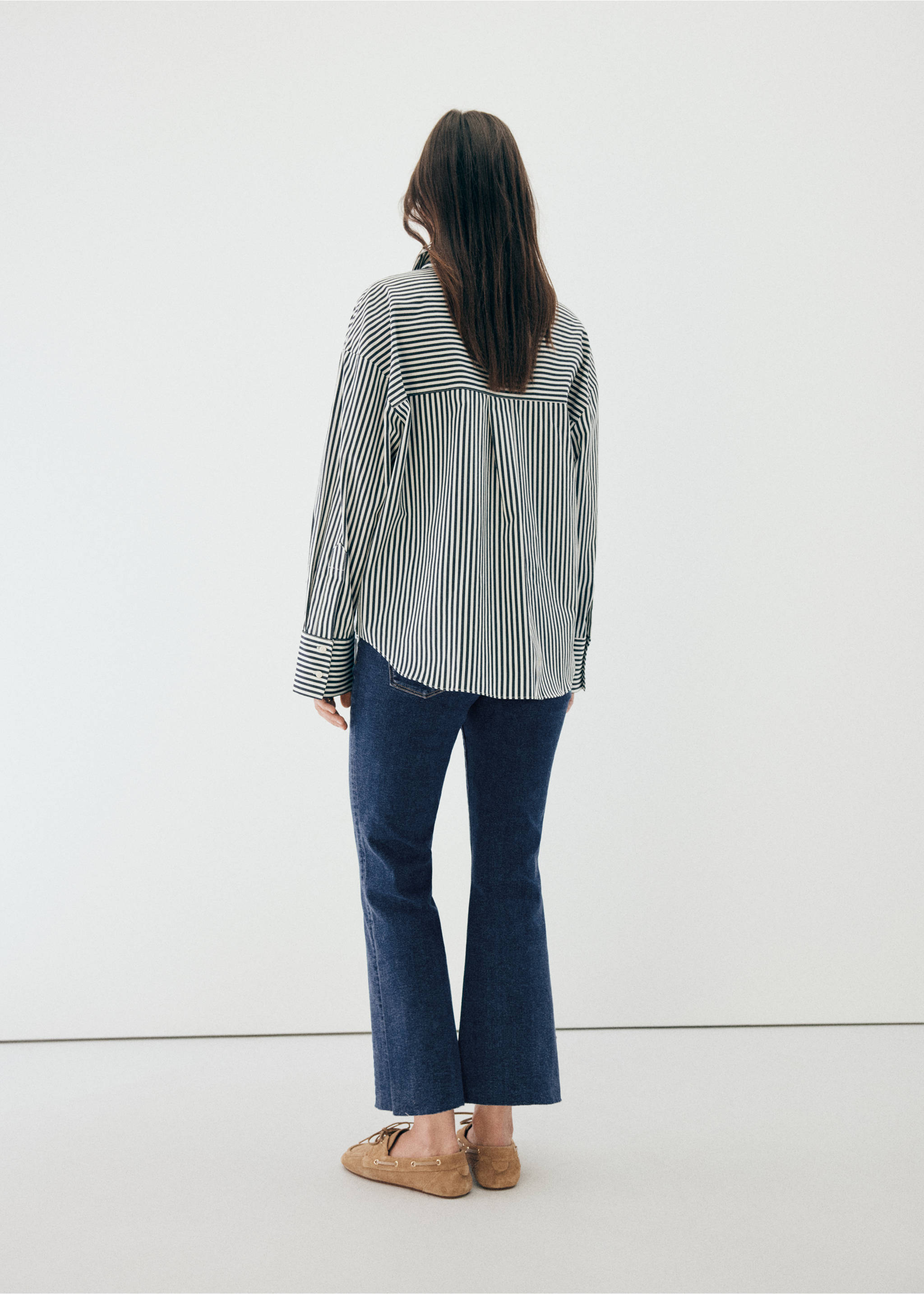 Jean de grossesse flare crop - Verso de l’article, Bleu foncé. Ref: 37035171-00.