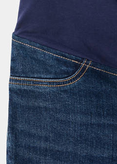 Maternity flared cropped jeans — Dark Blue 6