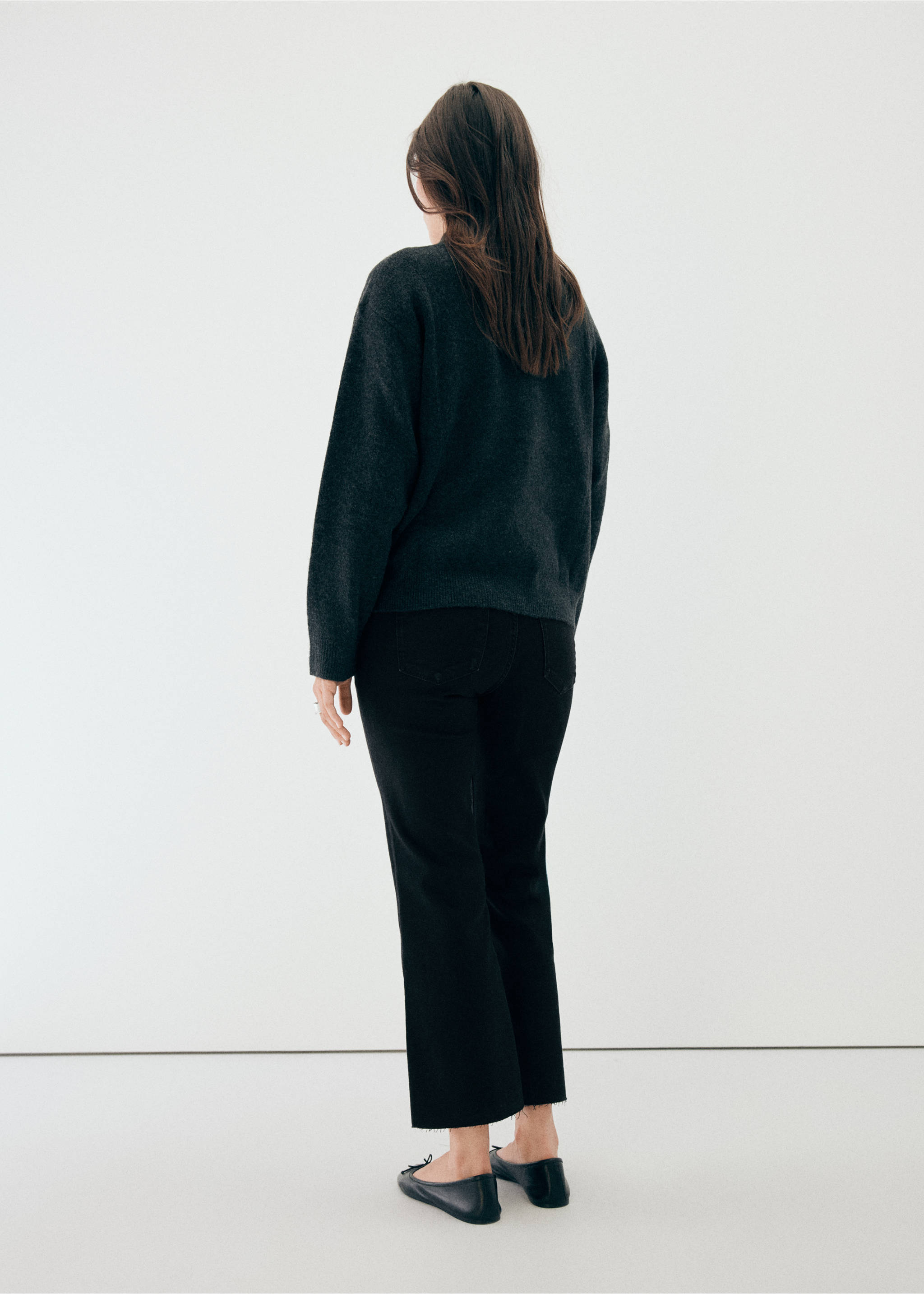 Jean de grossesse flare crop - Verso de l’article, Black denim. Ref: 37035172-00.