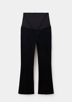 Maternity flared cropped jeans — Black denim 5