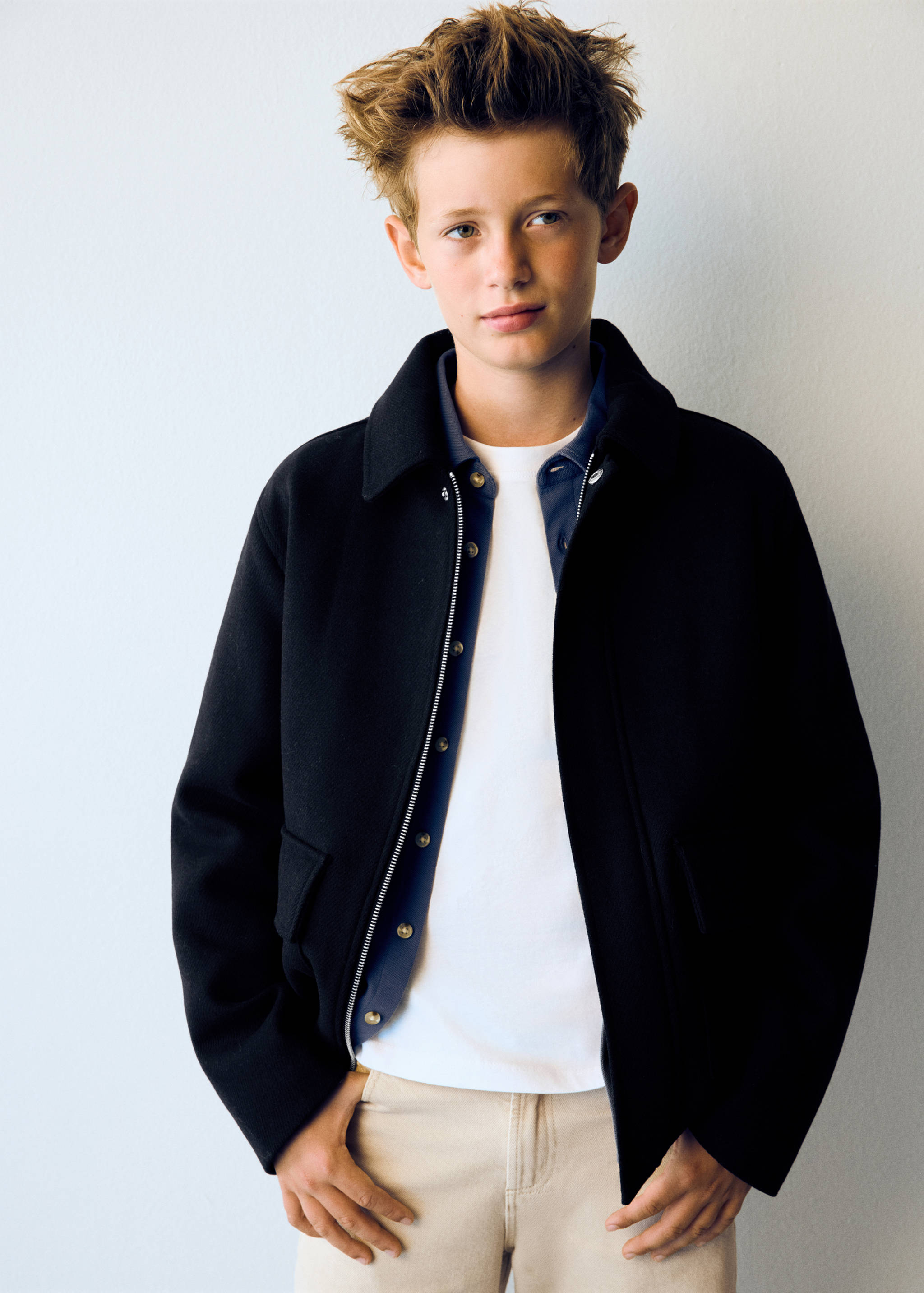 Short coat with patch pockets - Medium plane