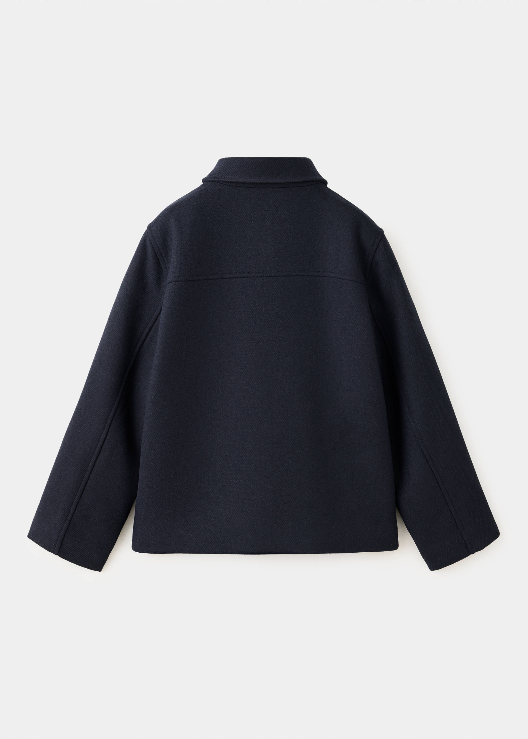 Short coat with patch pockets - Reverse of the article, Navy. Ref: 37035173-00.