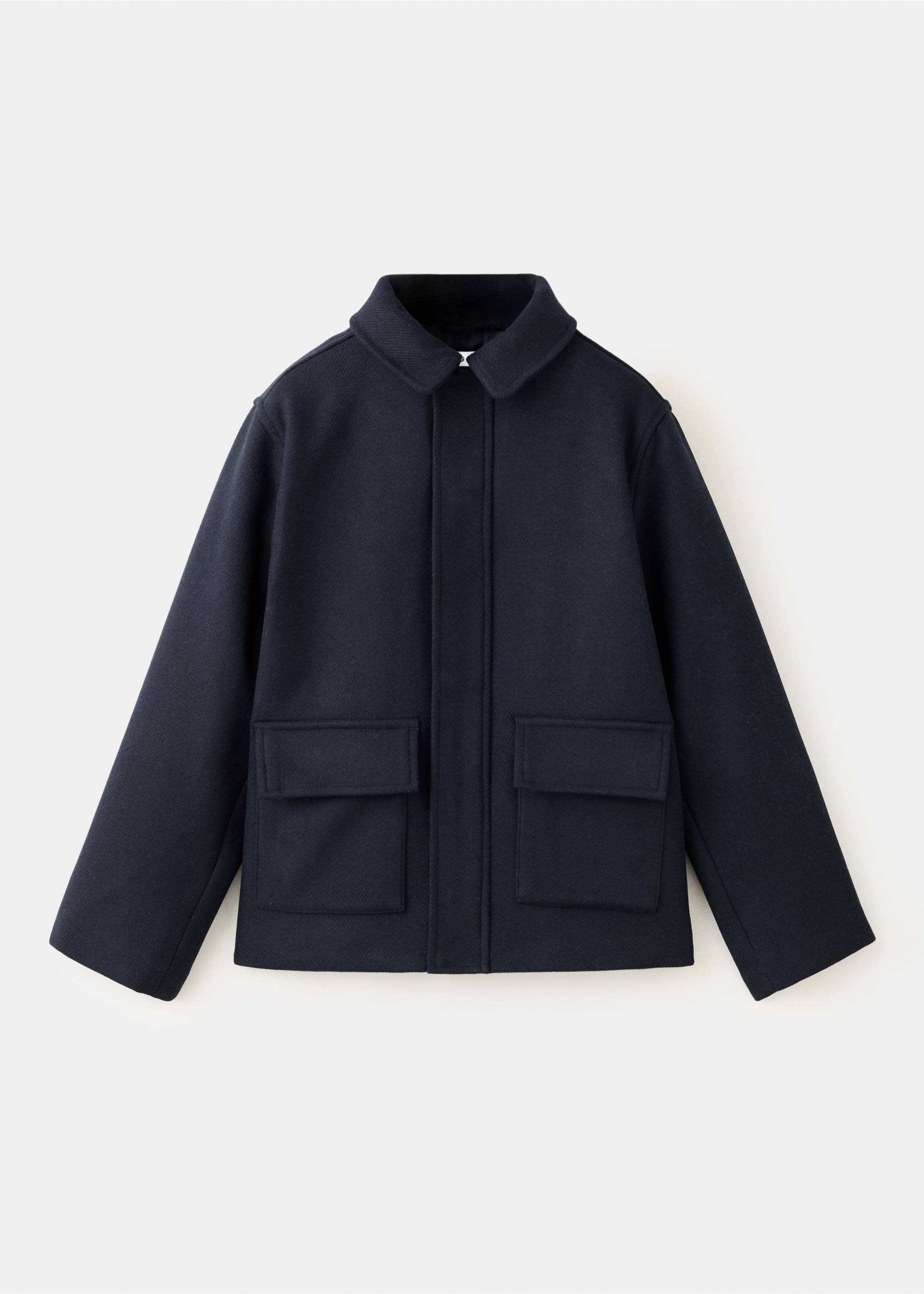 Short coat with patch pockets - Article without model, Navy. Ref: 37035173-00.