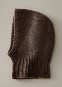 100% cashmere balaclava hat — Medium Brown 1
