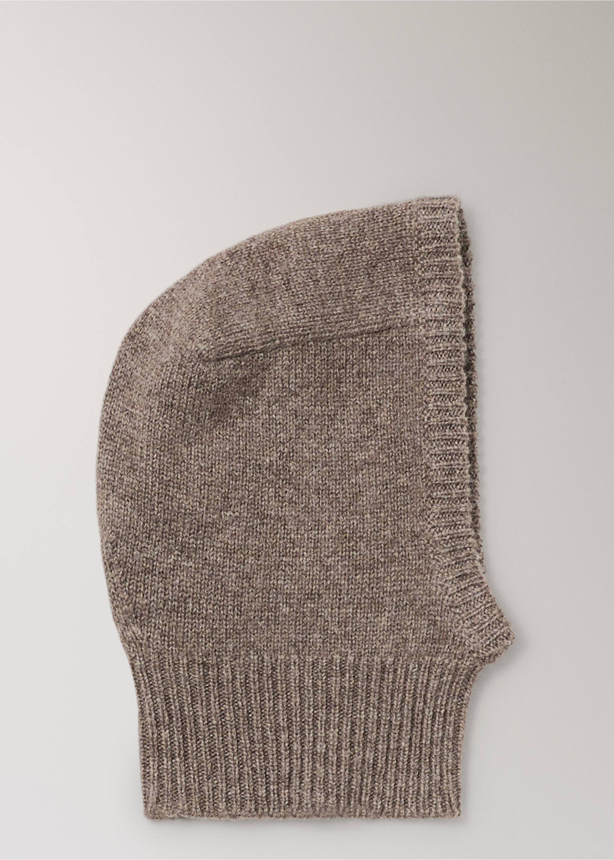 Balaclava de punto marrón con ribete de canalé., Marrón medio. Ref: 37035176-00.