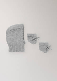 100% cashmere balaclava hat — Grey 4