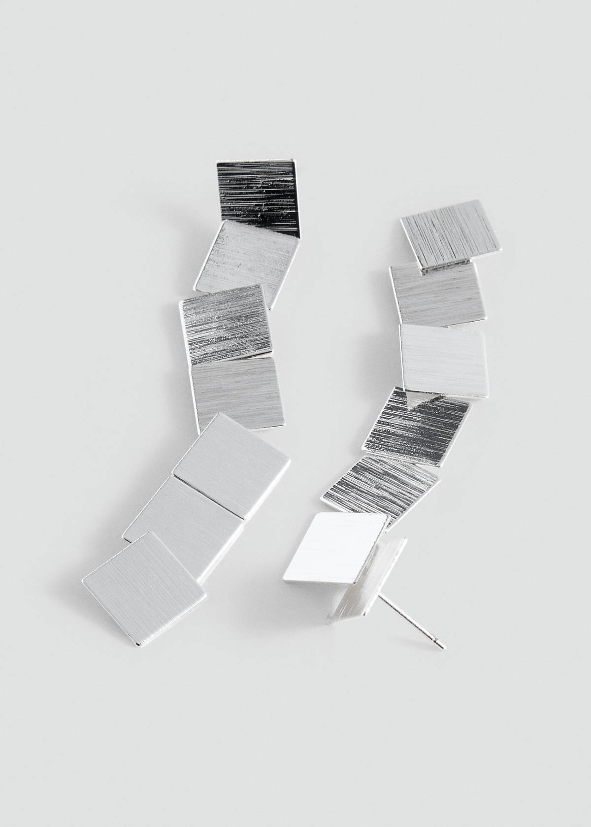 Square dangle earrings — Silver