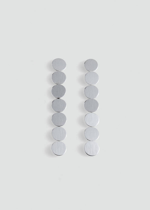 Round dangling earrings — Silver