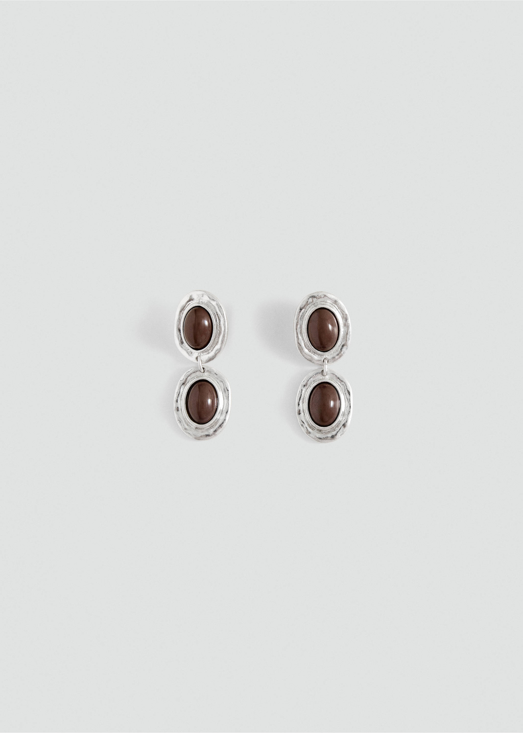 Beaded resin earrings - Article without model, Silver. Ref: 37035183-00.