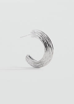 Textured hoop earrings — Silver 3