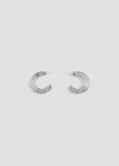 Textured hoop earrings — Silver 1