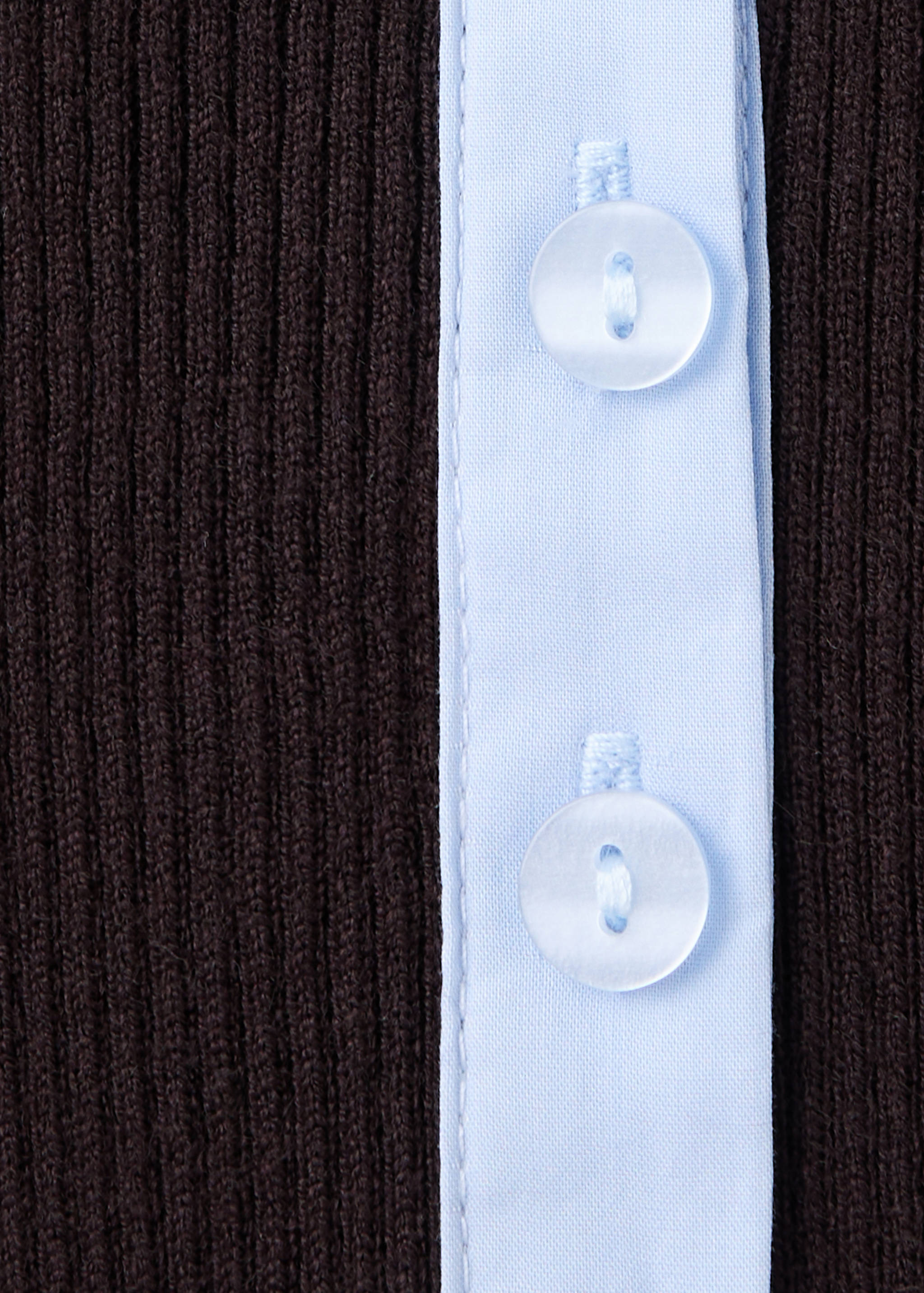 Ribbed jersey with contrast collar - Details of the article 0
