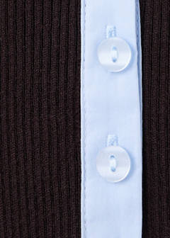 Ribbed jersey with contrast collar — Chocolate 10