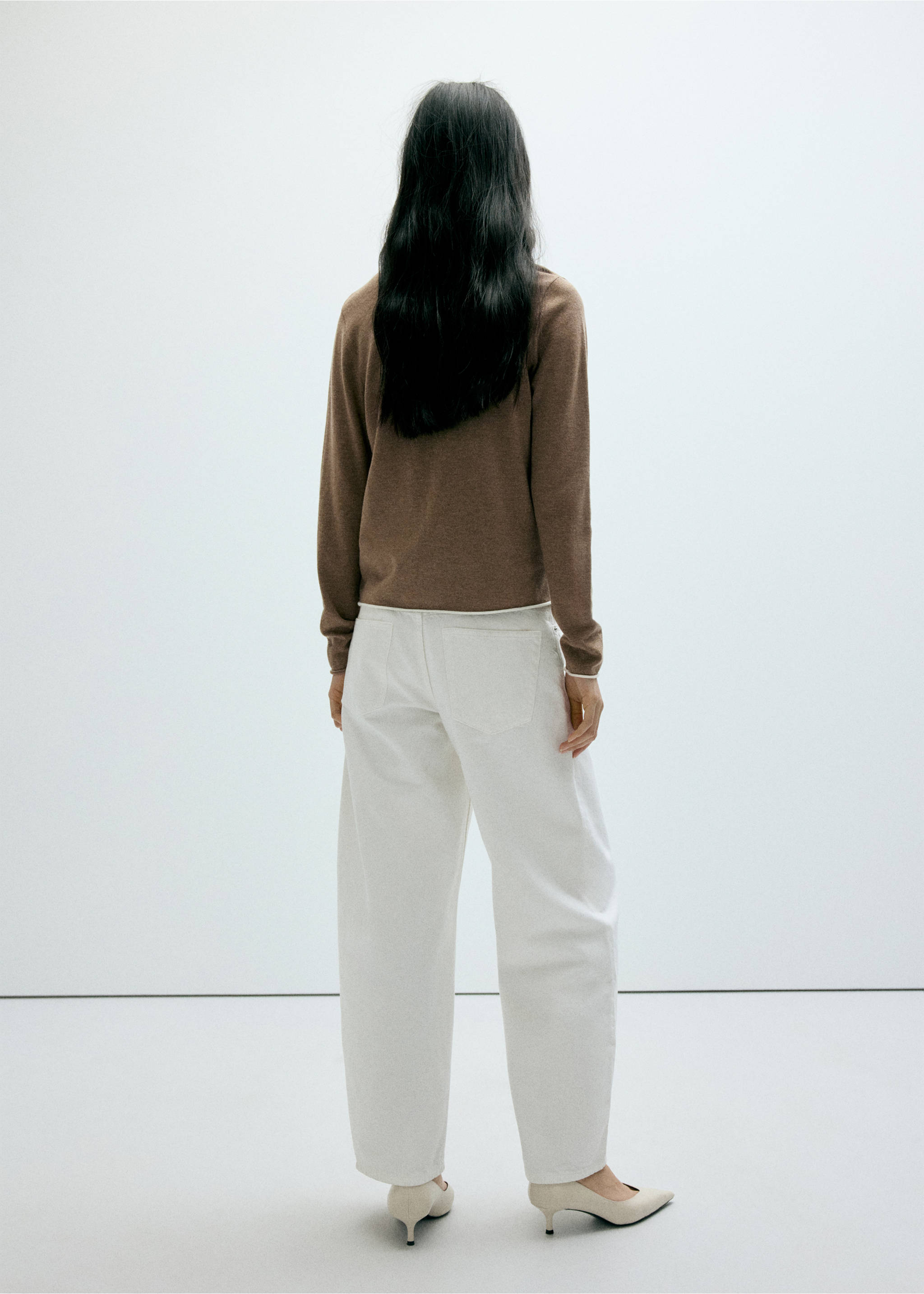 Knit cardigan with contrasting trims - Reverse of the article, Medium Brown. Ref: 37035838-00.
