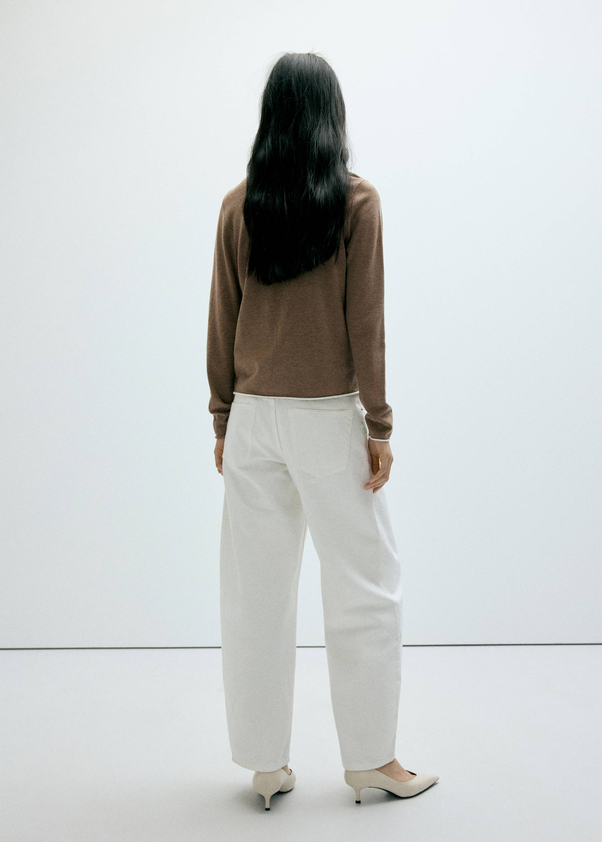 Knit cardigan with contrasting trims - Reverse of the article