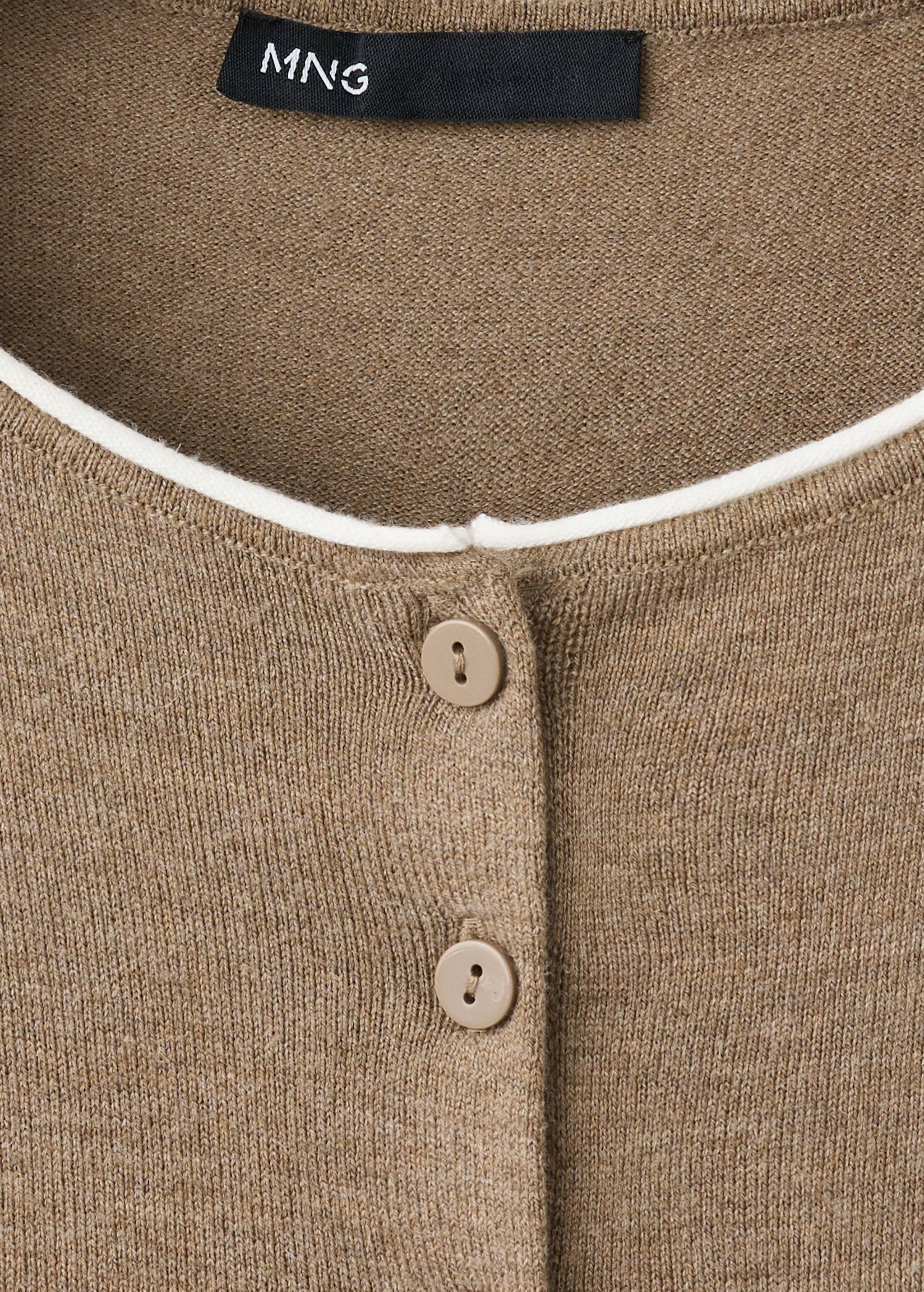 Knit cardigan with contrasting trims - Details of the article 8