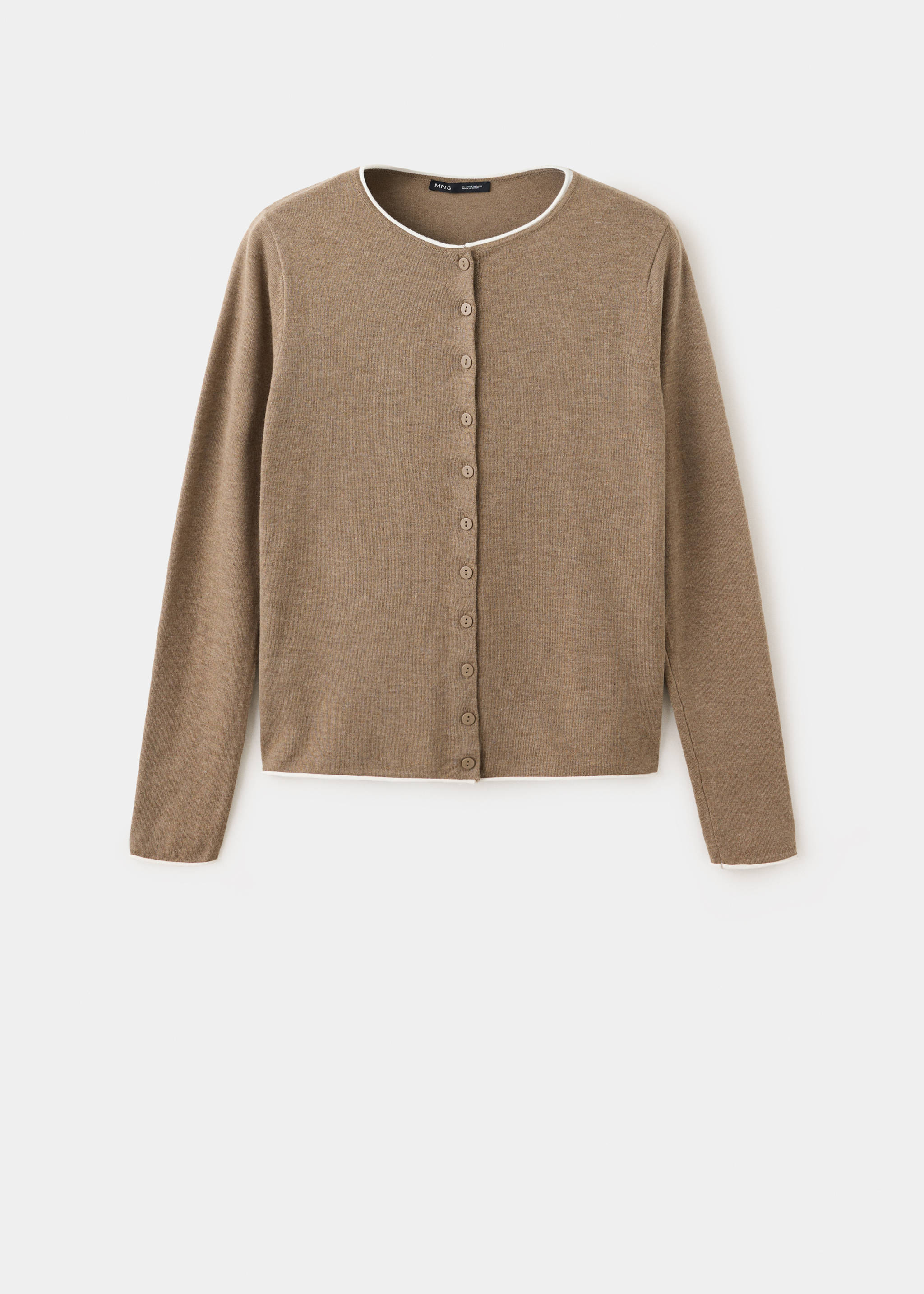 Knit cardigan with contrasting trims - Article without model
