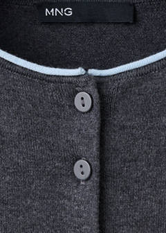 Contrast trim cardigan — Grey 6