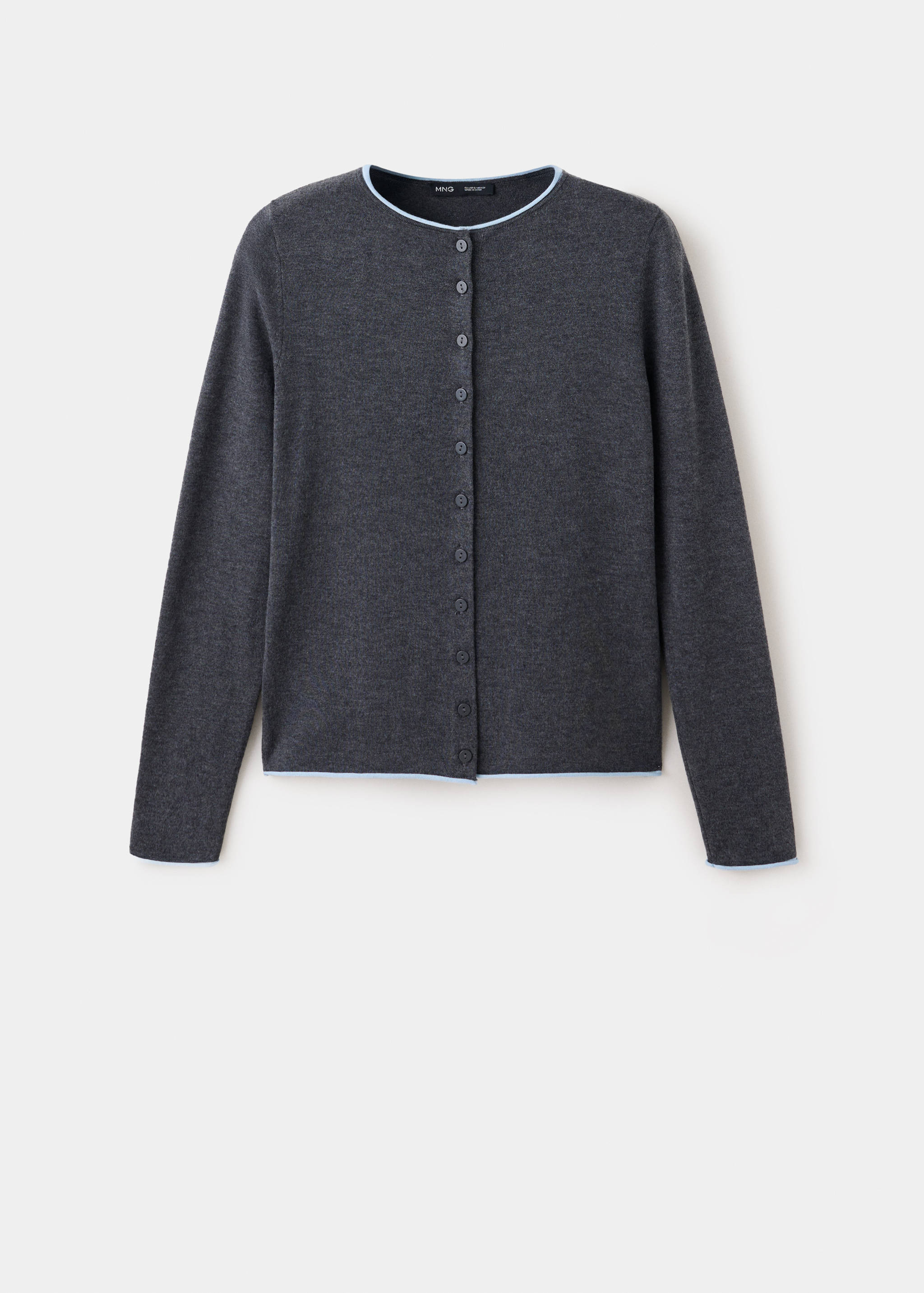 Knit cardigan with contrasting trims - Article without model