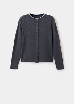 Contrast trim cardigan — Grey 5