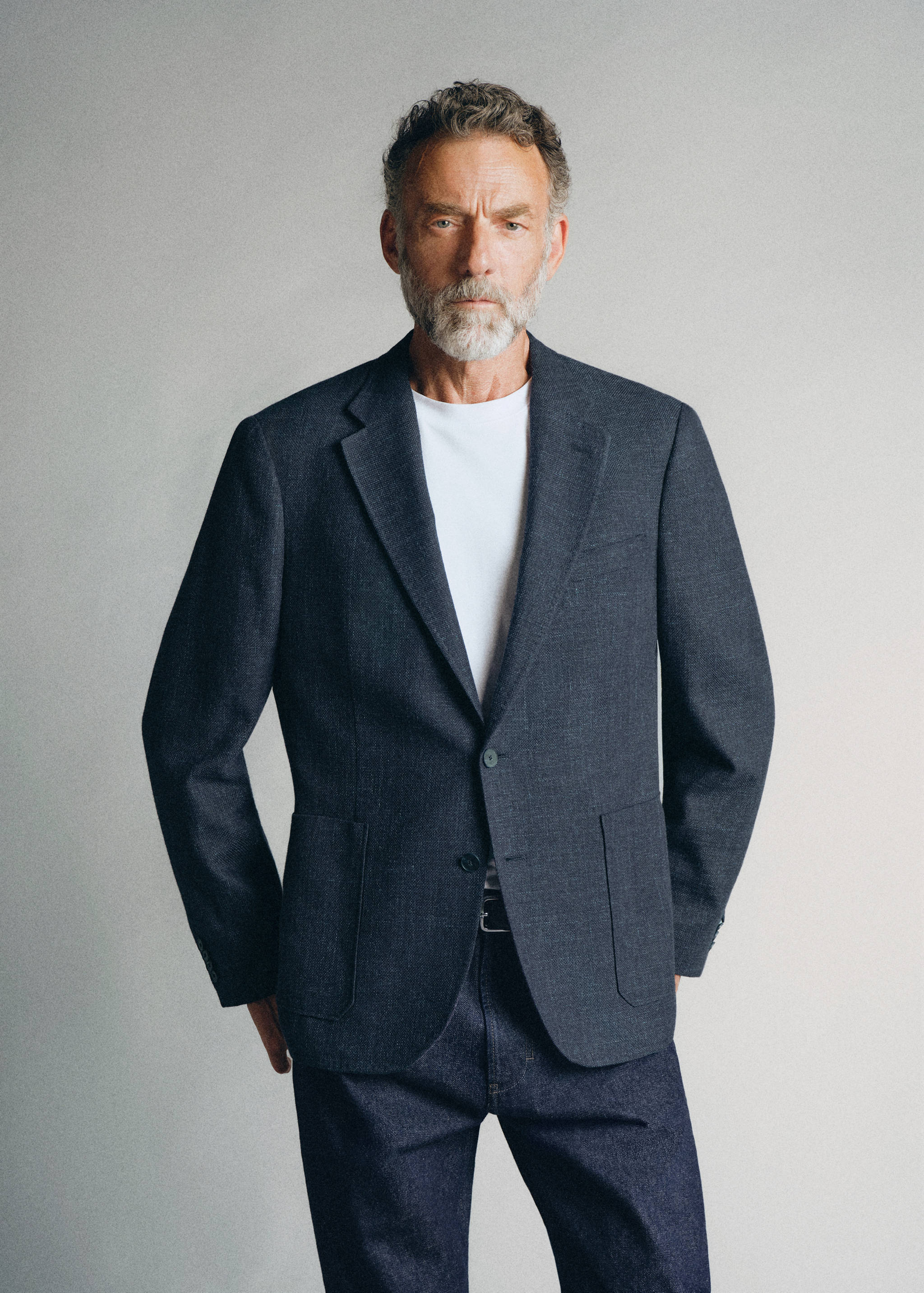 Italian cotton and wool denim jacket - Medium plane