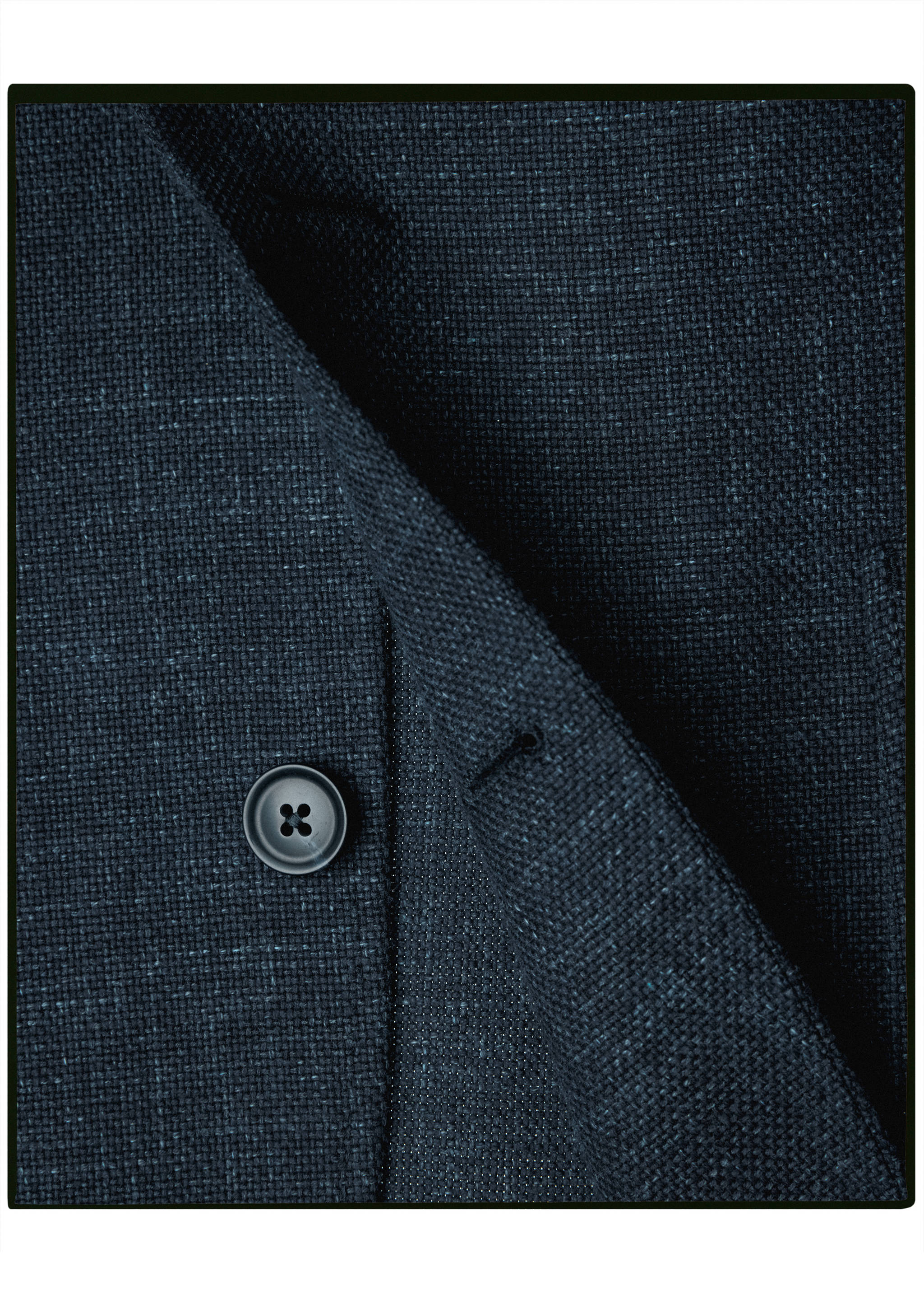 Italian cotton and wool denim jacket - Details of the article 8, Indigo Blue. Ref: 37035839-00.