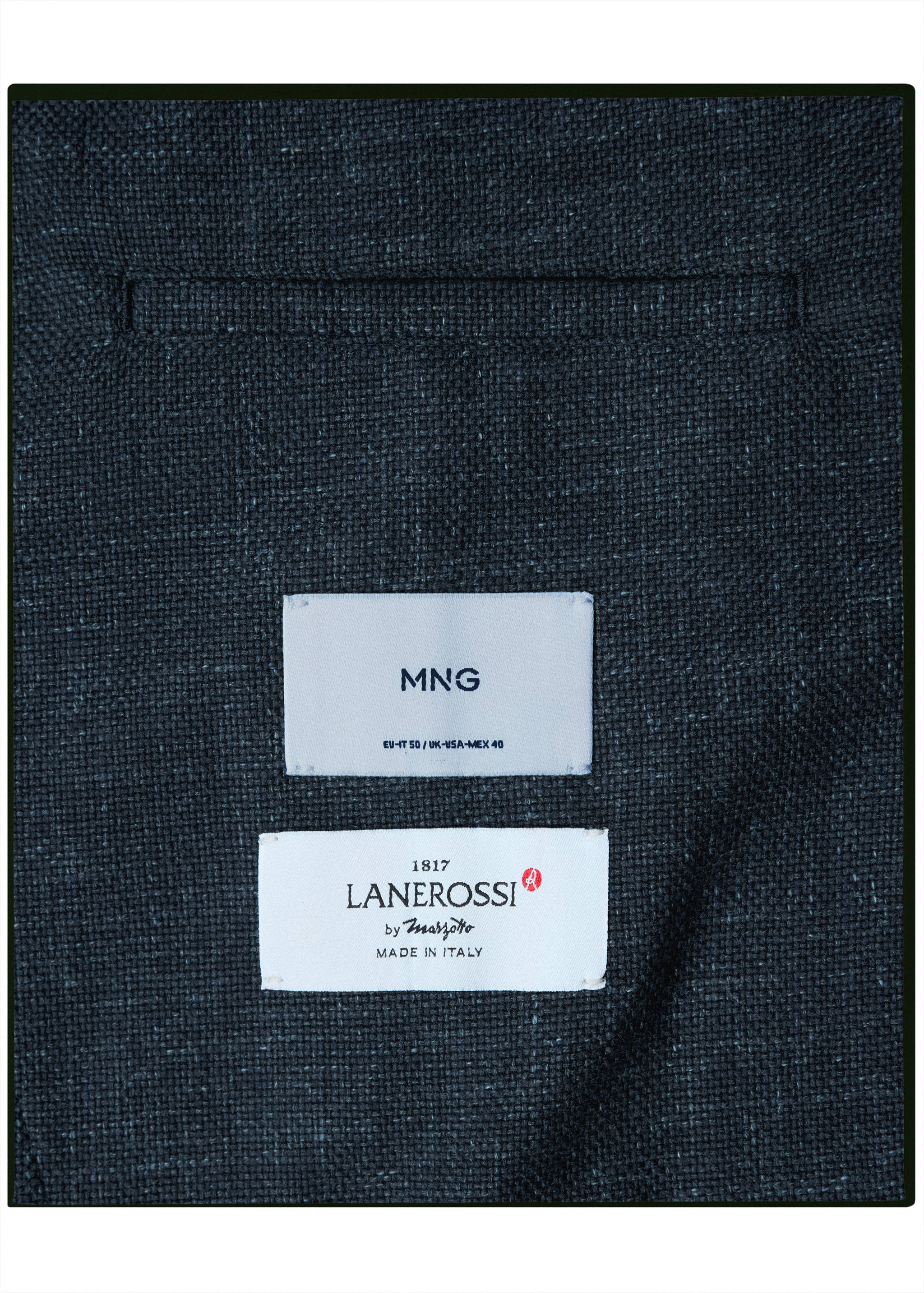 Italian cotton and wool denim jacket - Details of the article 0, Indigo Blue. Ref: 37035839-00.