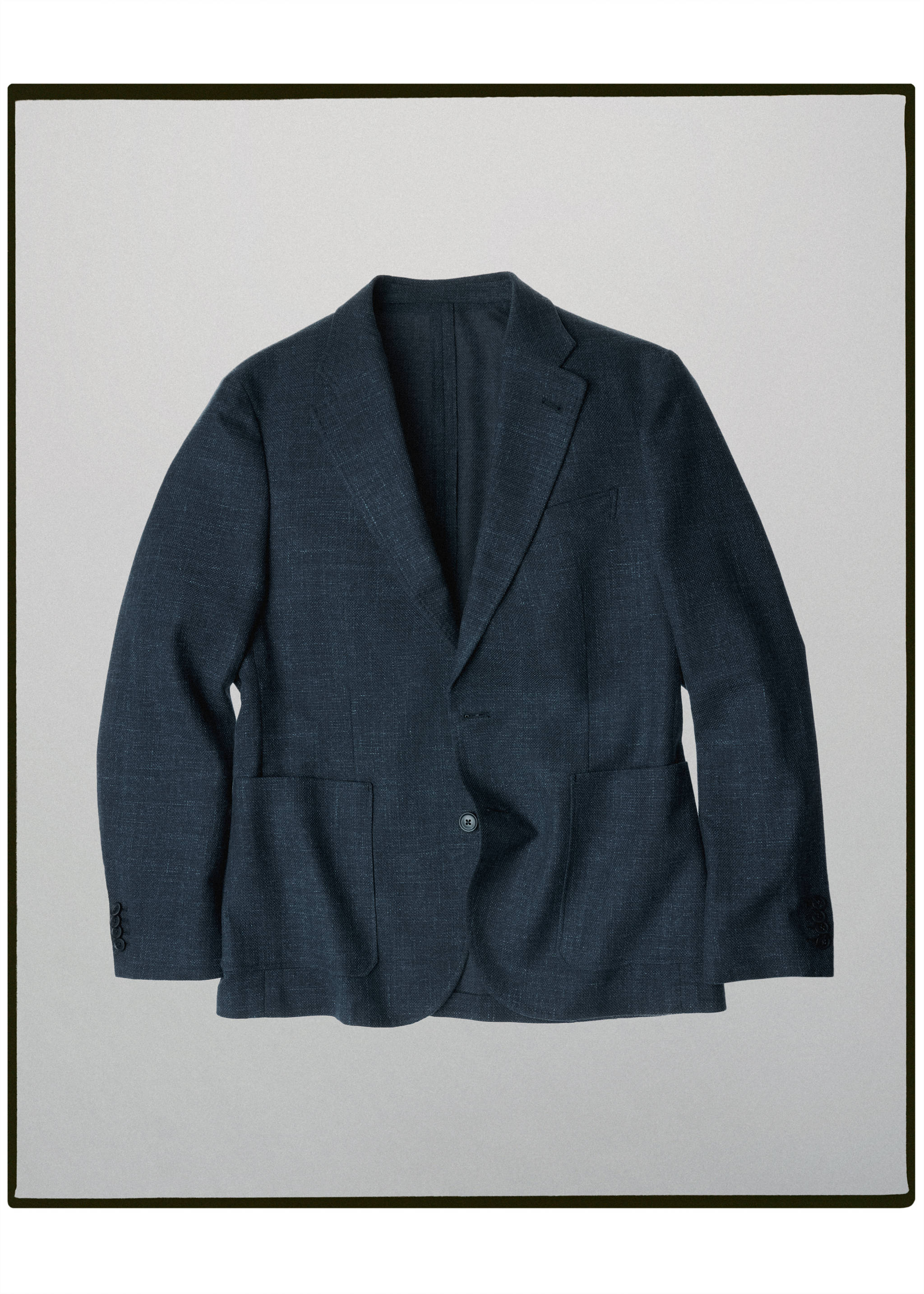 Italian cotton and wool denim jacket - Article without model, Indigo Blue. Ref: 37035839-00.