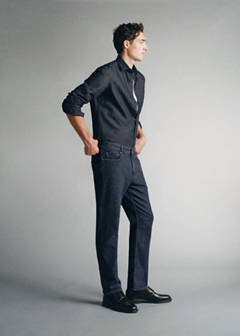 Jeans made in Italy, tapered fit, Candiani fabric — Black denim 5