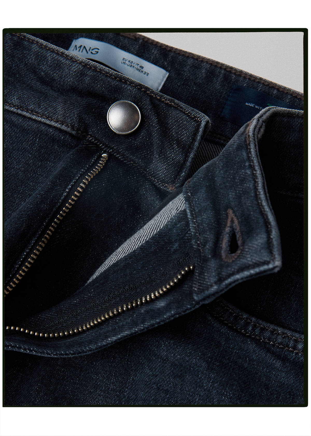 Jeans made in Italy, tapered fit, Candiani fabric — Black denim