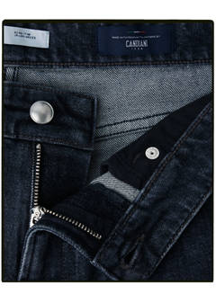 Jeans made in Italy, tapered fit, Candiani fabric — Black denim 9