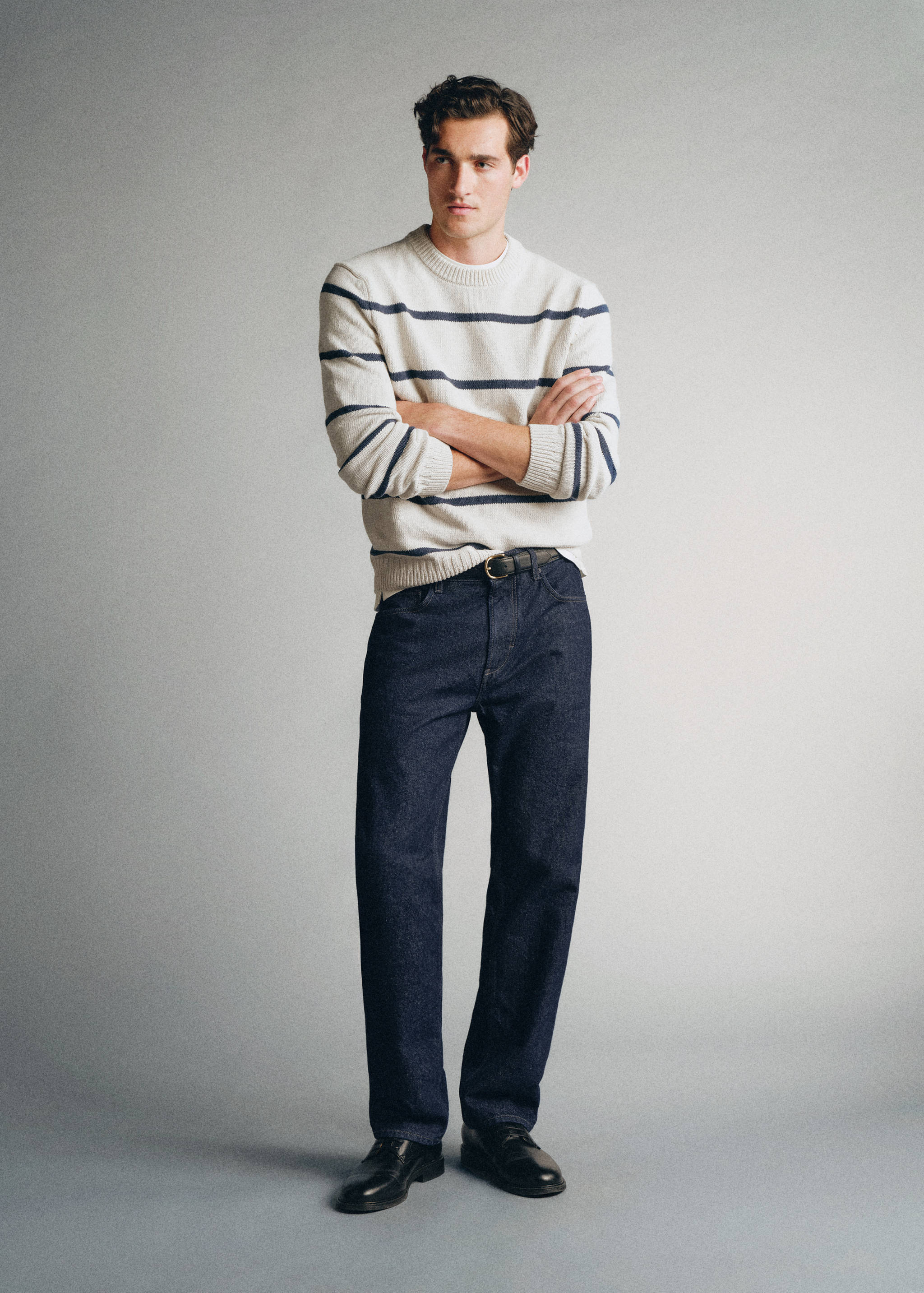 100% cotton striped jersey knit jumper - General plane