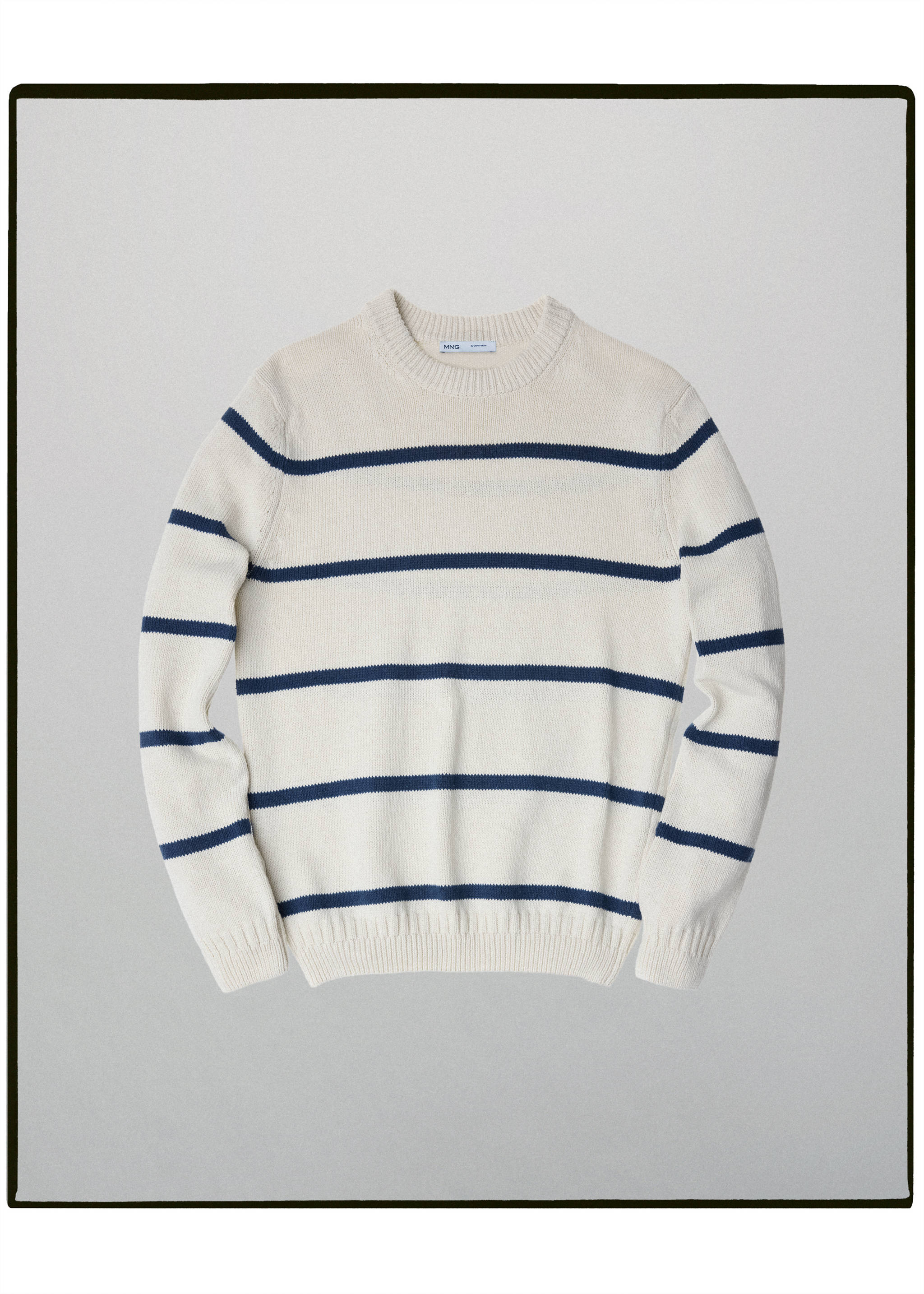 100% cotton striped jersey knit jumper - Article without model, Light/Pastel Grey. Ref: 37035841-00.