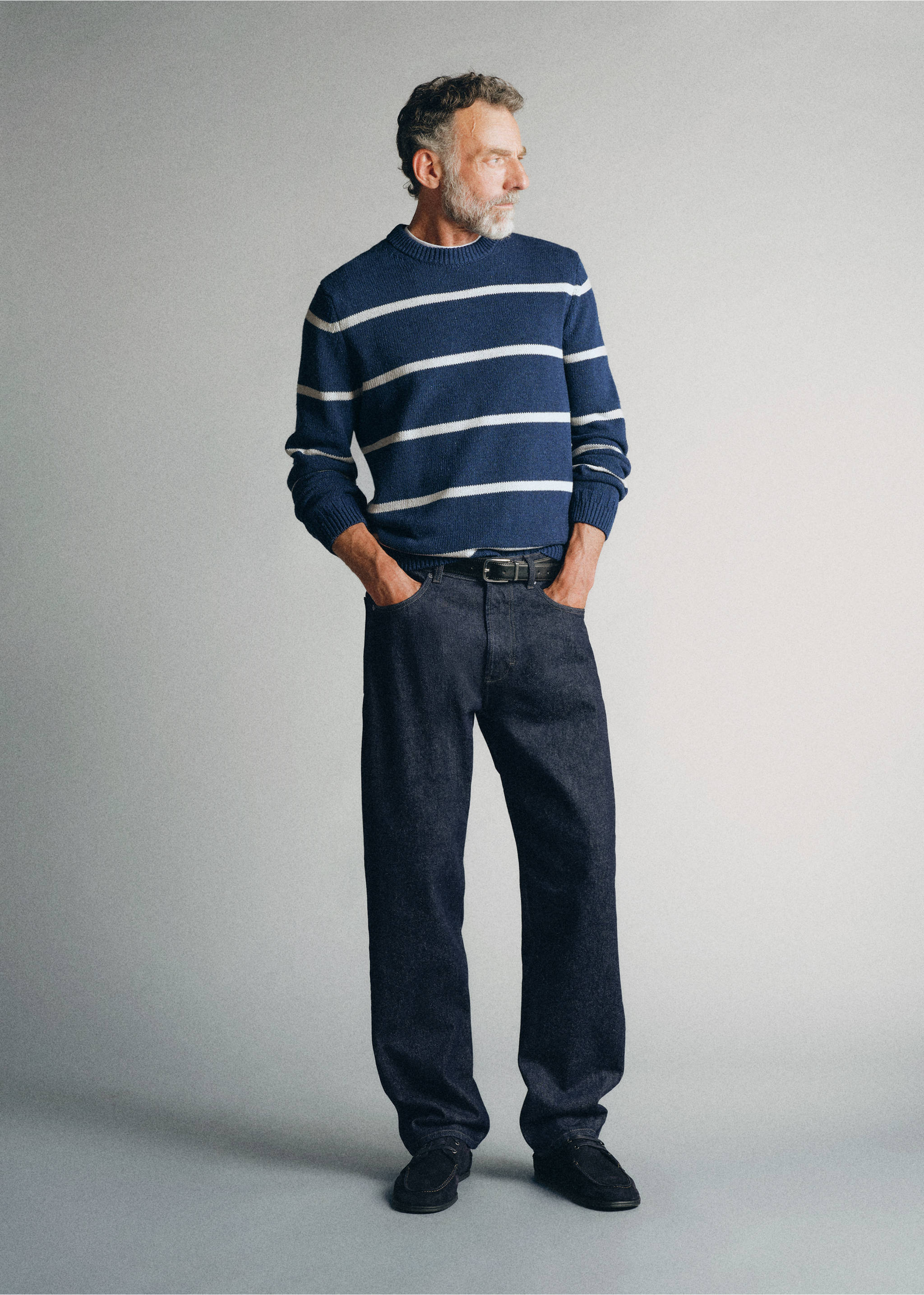 100% cotton striped jersey knit jumper - General plane, Indigo Blue. Ref: 37035841-00.