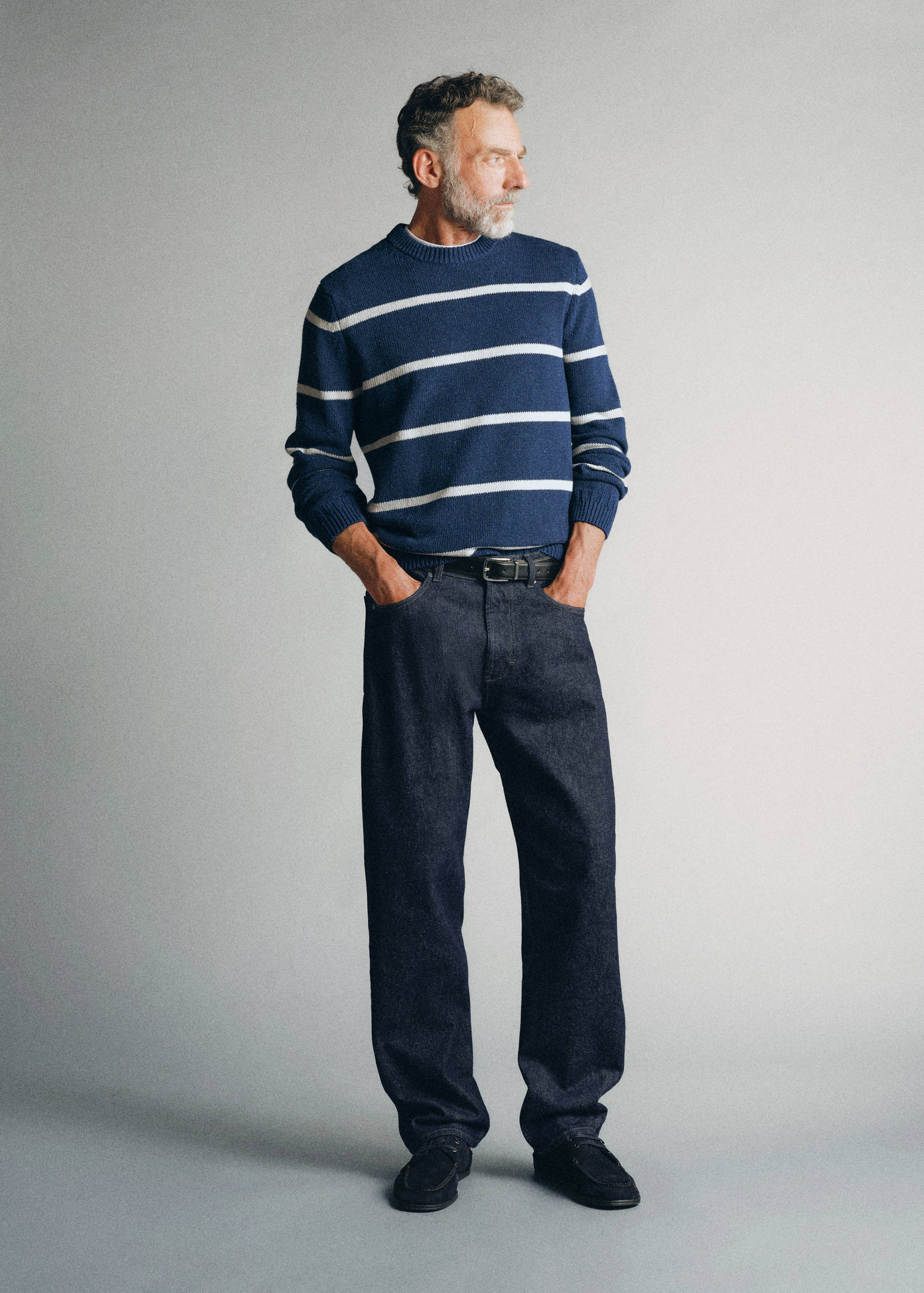 100% cotton striped jersey knit jumper - General plane