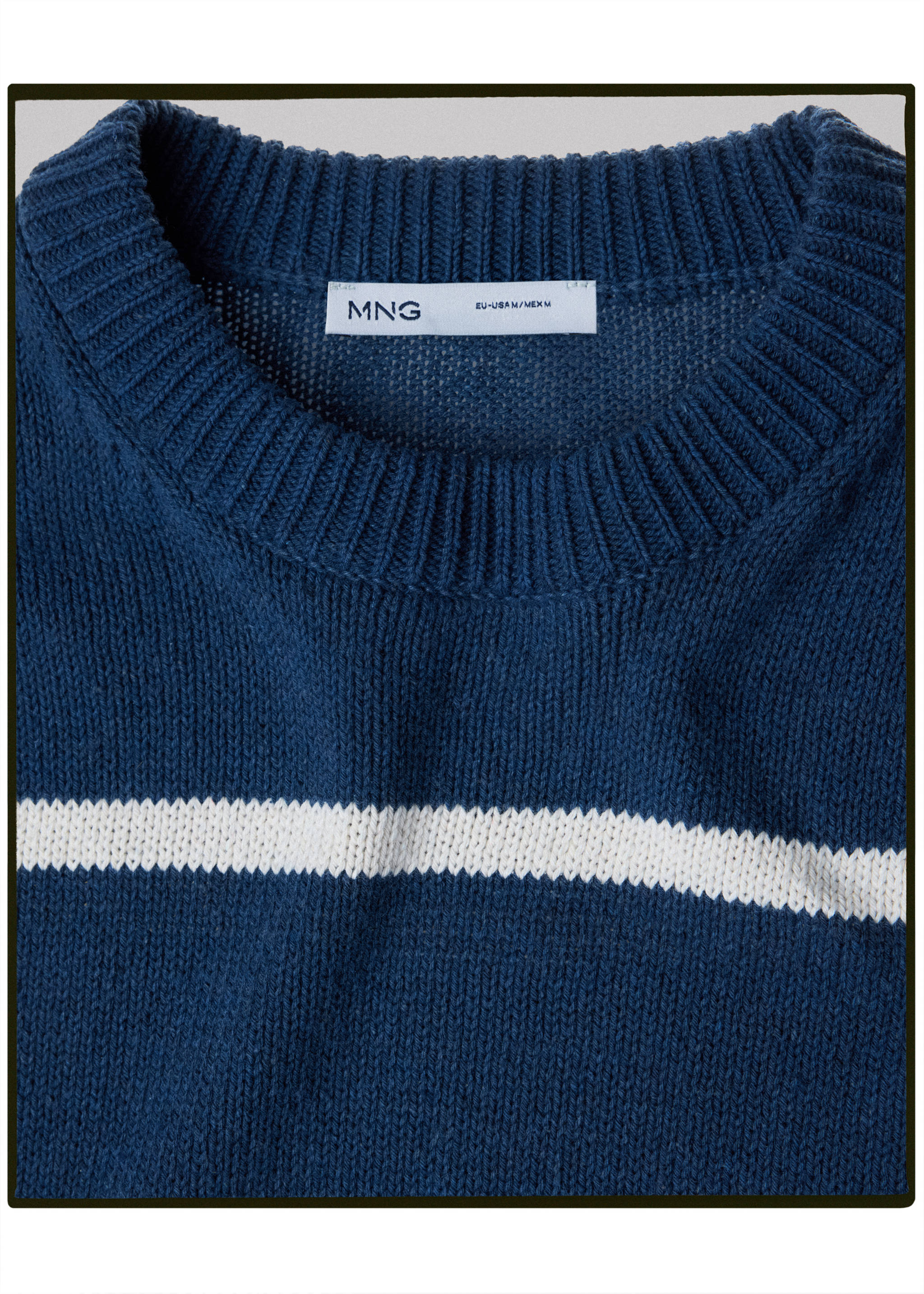 100% cotton striped jersey knit jumper - Details of the article 8, Indigo Blue. Ref: 37035841-00.