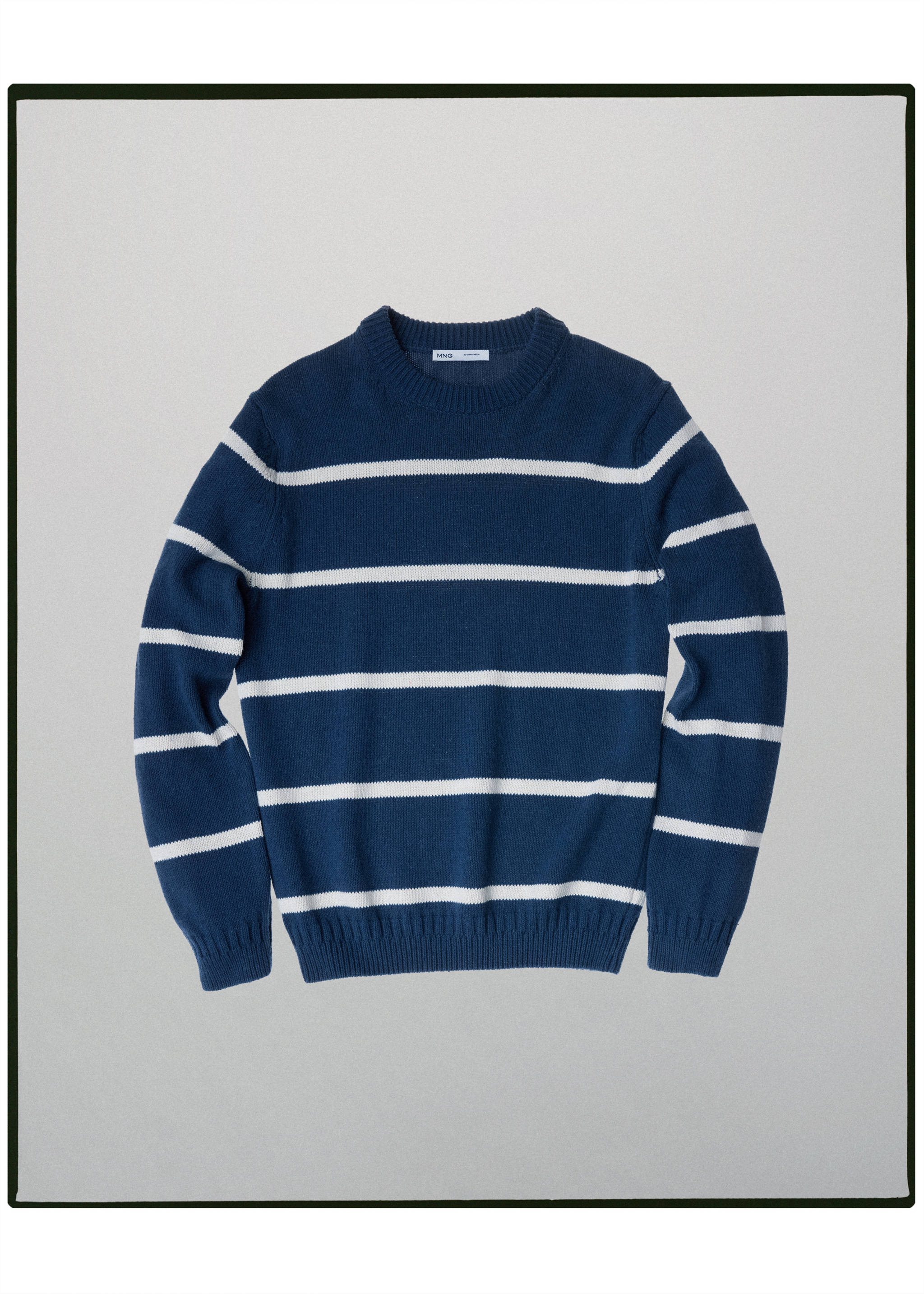 100% cotton striped jersey knit jumper - Article without model, Indigo Blue. Ref: 37035841-00.