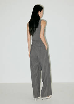 Pinstripe jumpsuit with belt — Grey 3