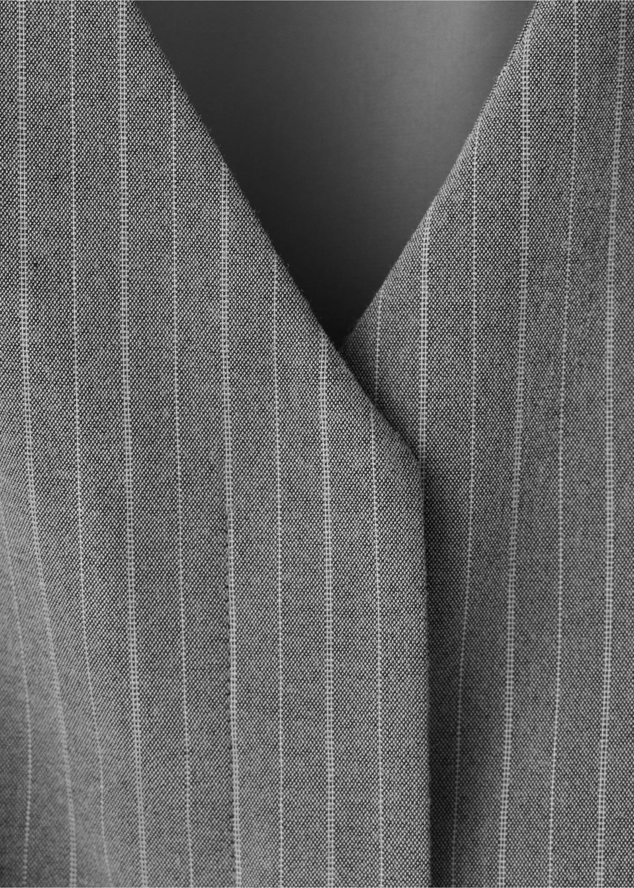 Pinstripe jumpsuit with belt - Details of the article 0, Grey. Ref: 37035842-00.