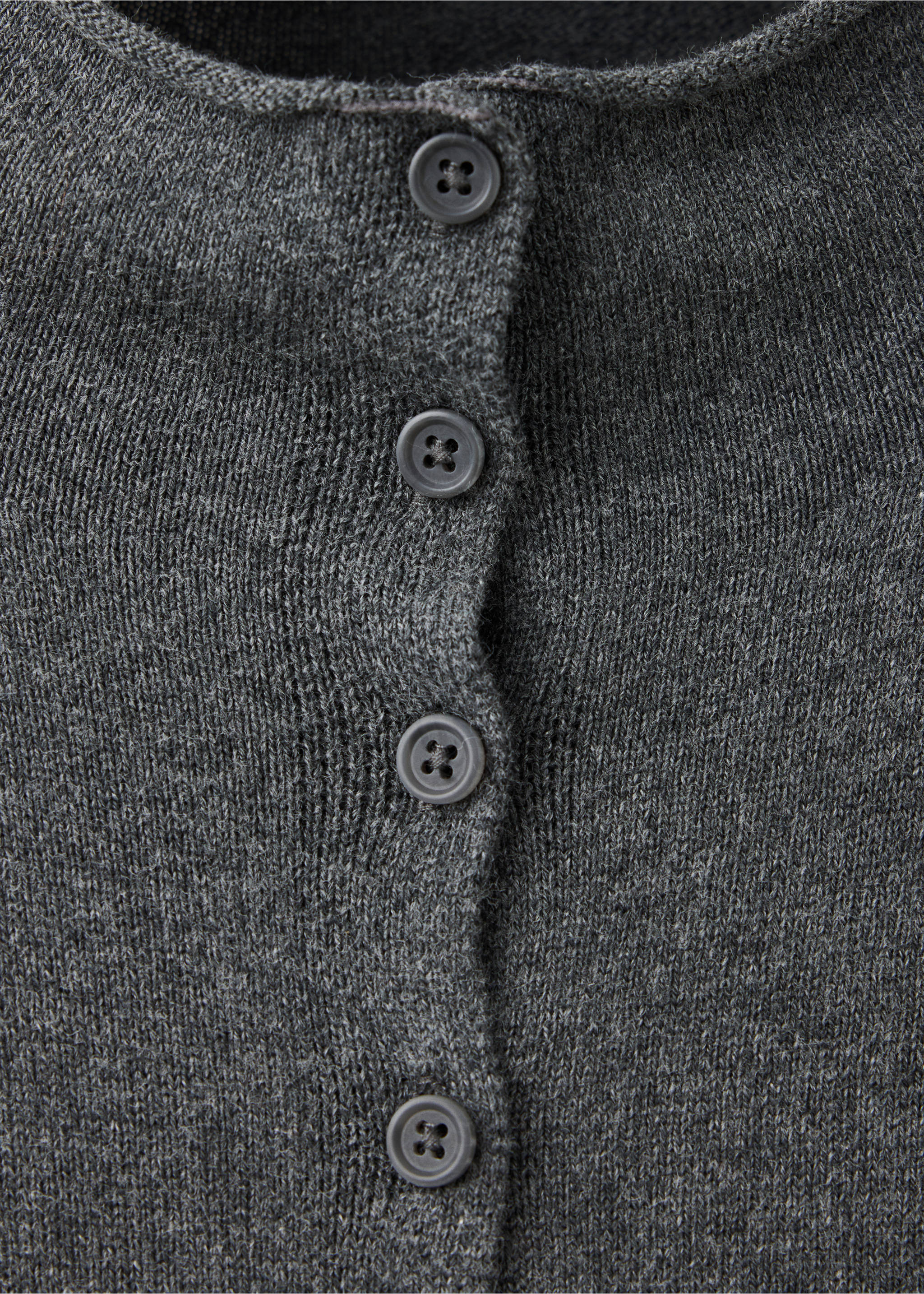 Perkins-collar button-up cardigan - Details of the article 8, Grey. Ref: 37035843-00.