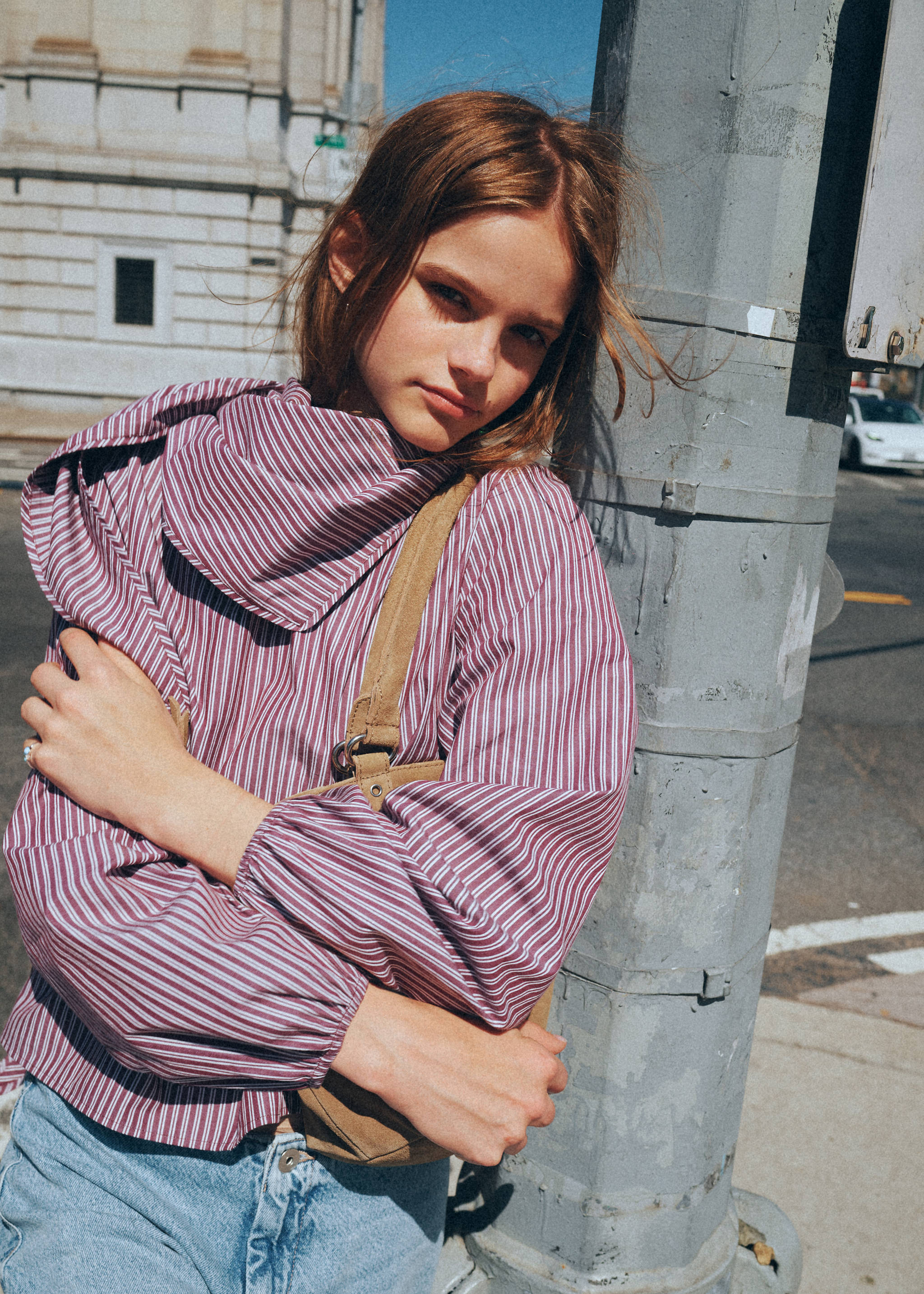 Bandana stripe shirt - Medium plane, Burgundy. Ref: 37035845-00.