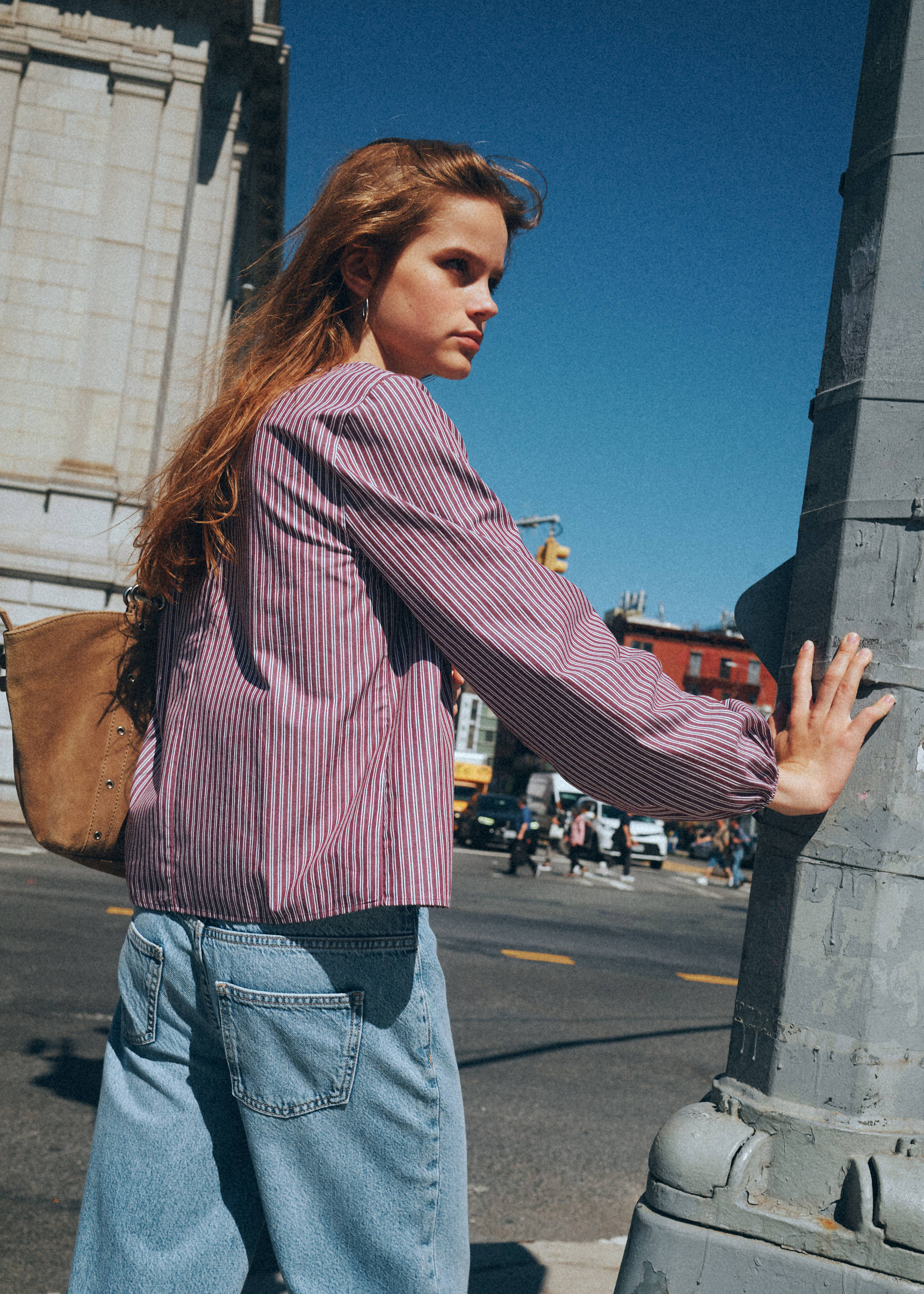 Bandana stripe shirt - Reverse of the article, Burgundy. Ref: 37035845-00.