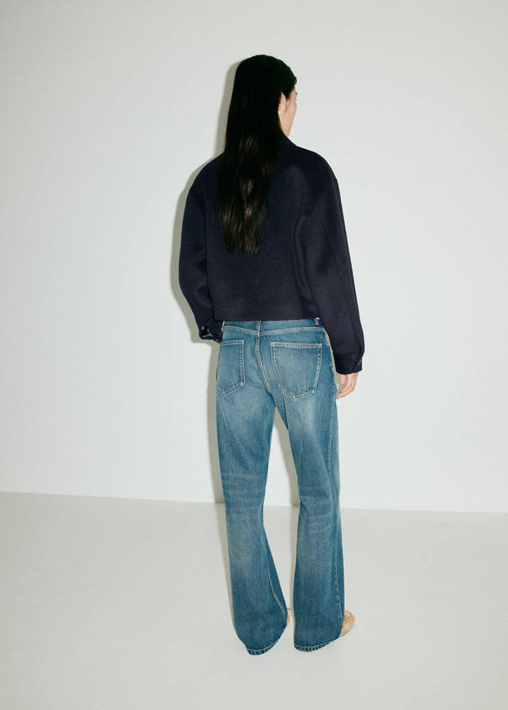 Wool jacket with shirt collar — Navy