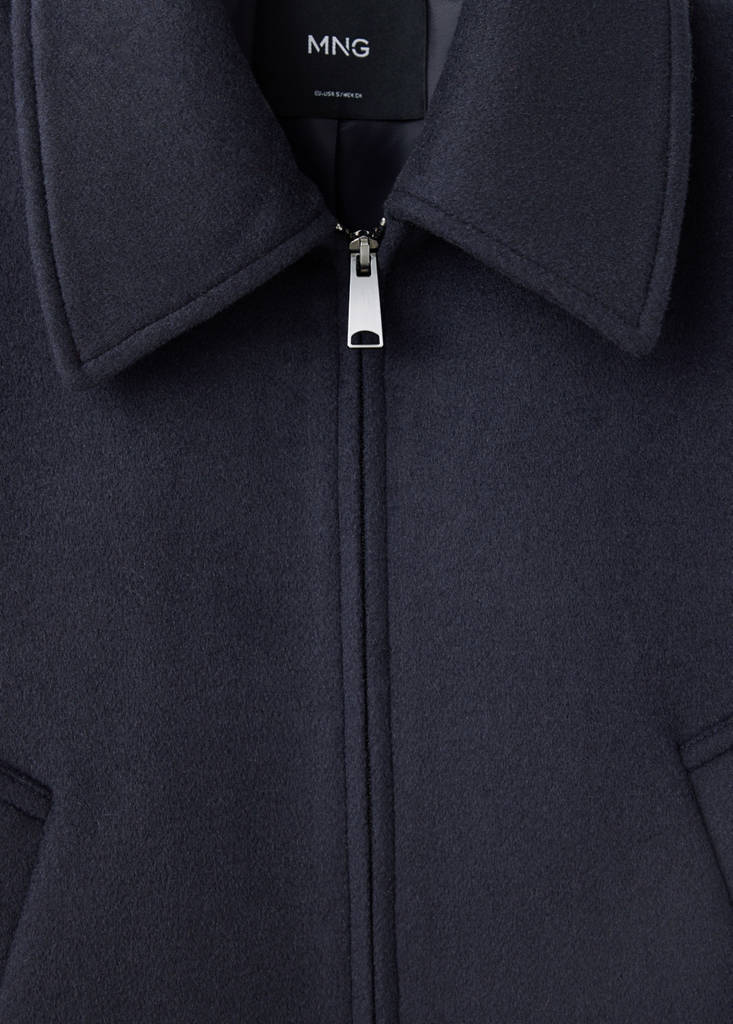 Wool jacket with shirt collar — Navy