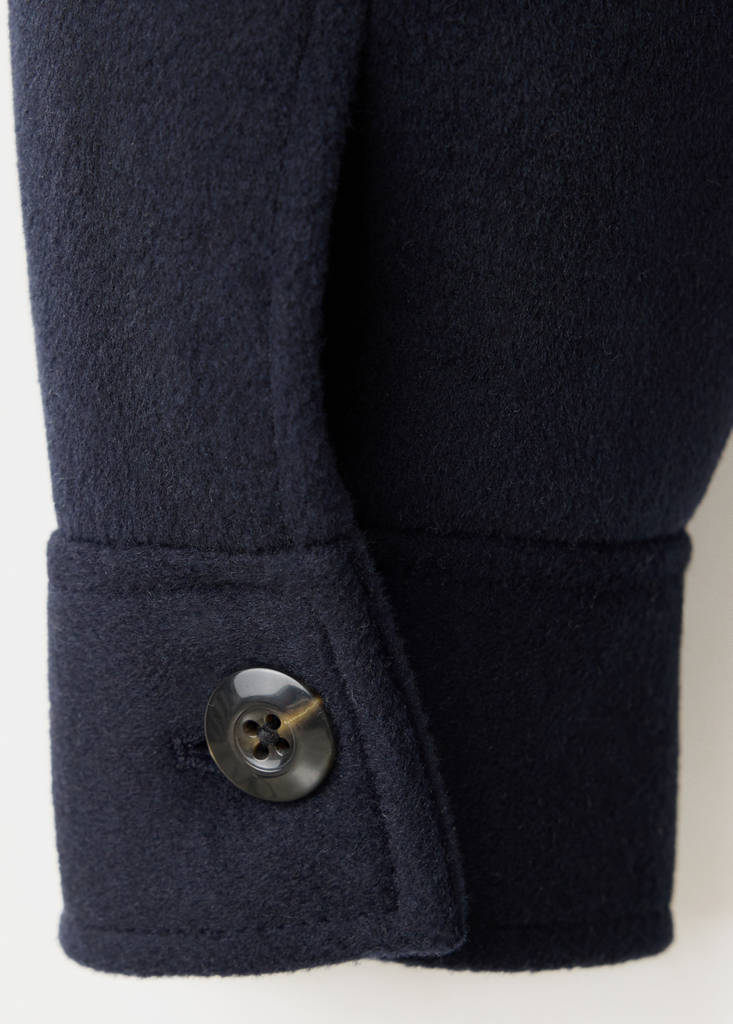 Wool jacket with shirt collar — Navy
