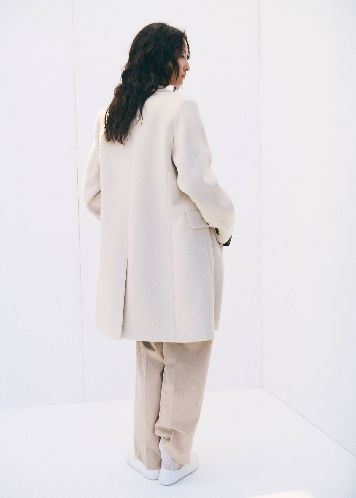 Double-breasted wool coat — Light/Pastel Grey