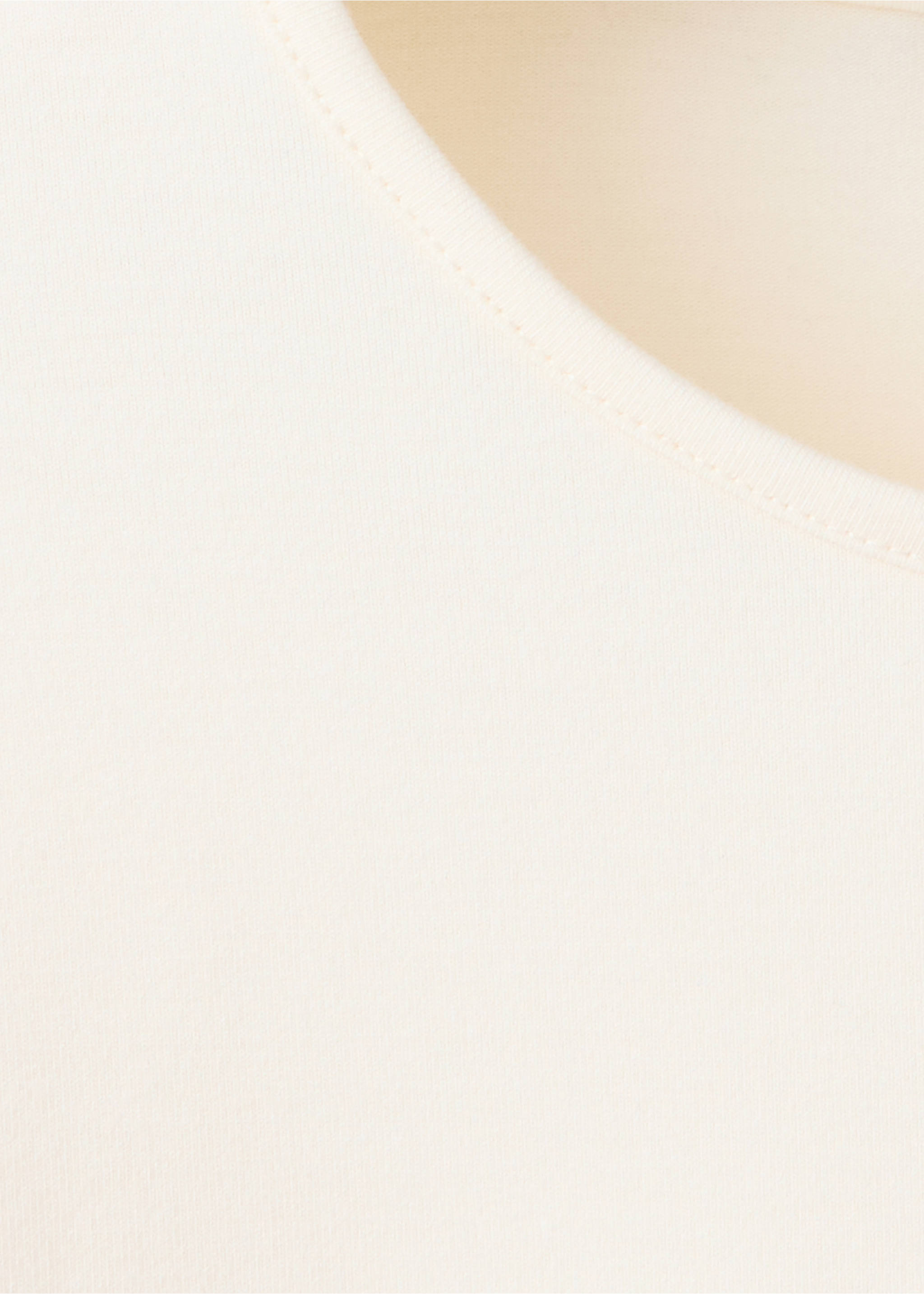 Ribbed T-shirt with scalloped trim - Details of the article 0, Off White. Ref: 37035852-00.