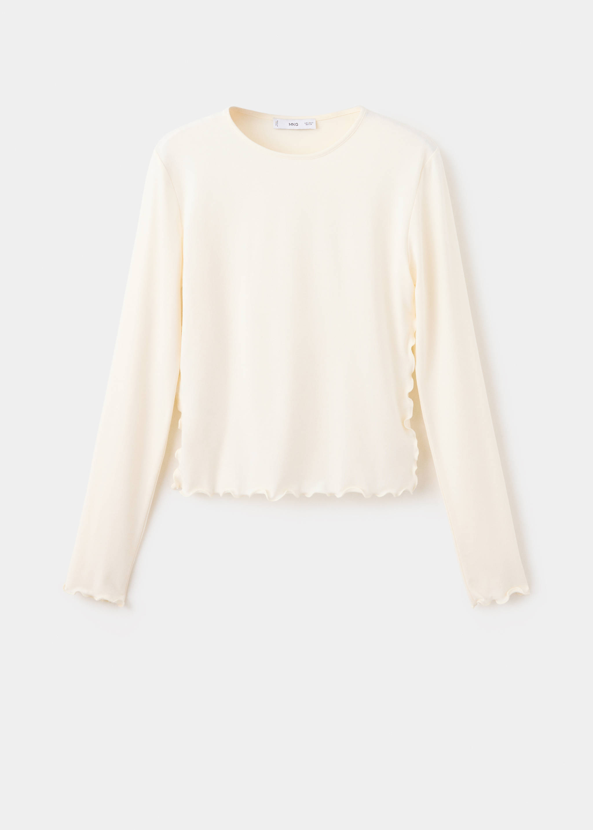 Ribbed T-shirt with scalloped trim - Article without model