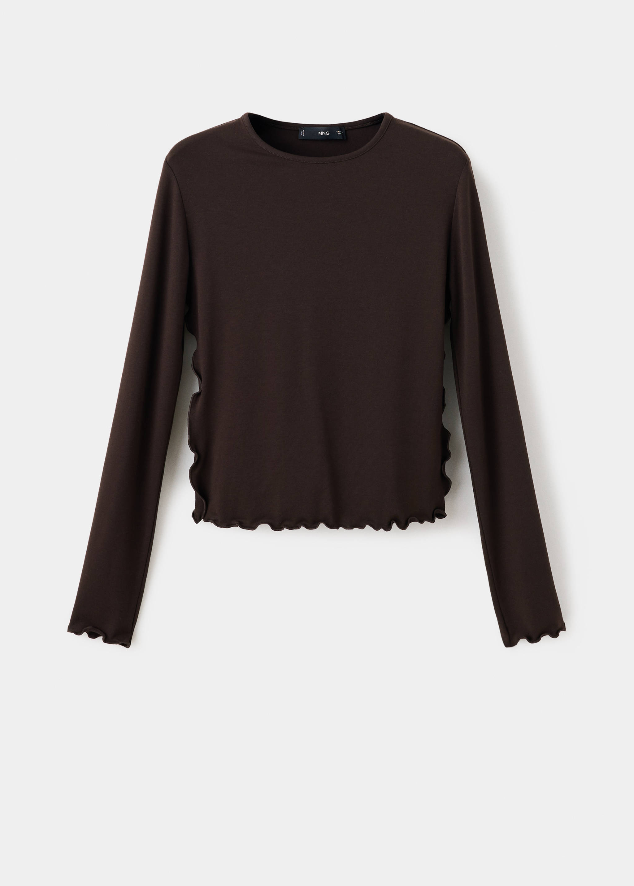Ribbed T-shirt with scalloped trim - Article without model