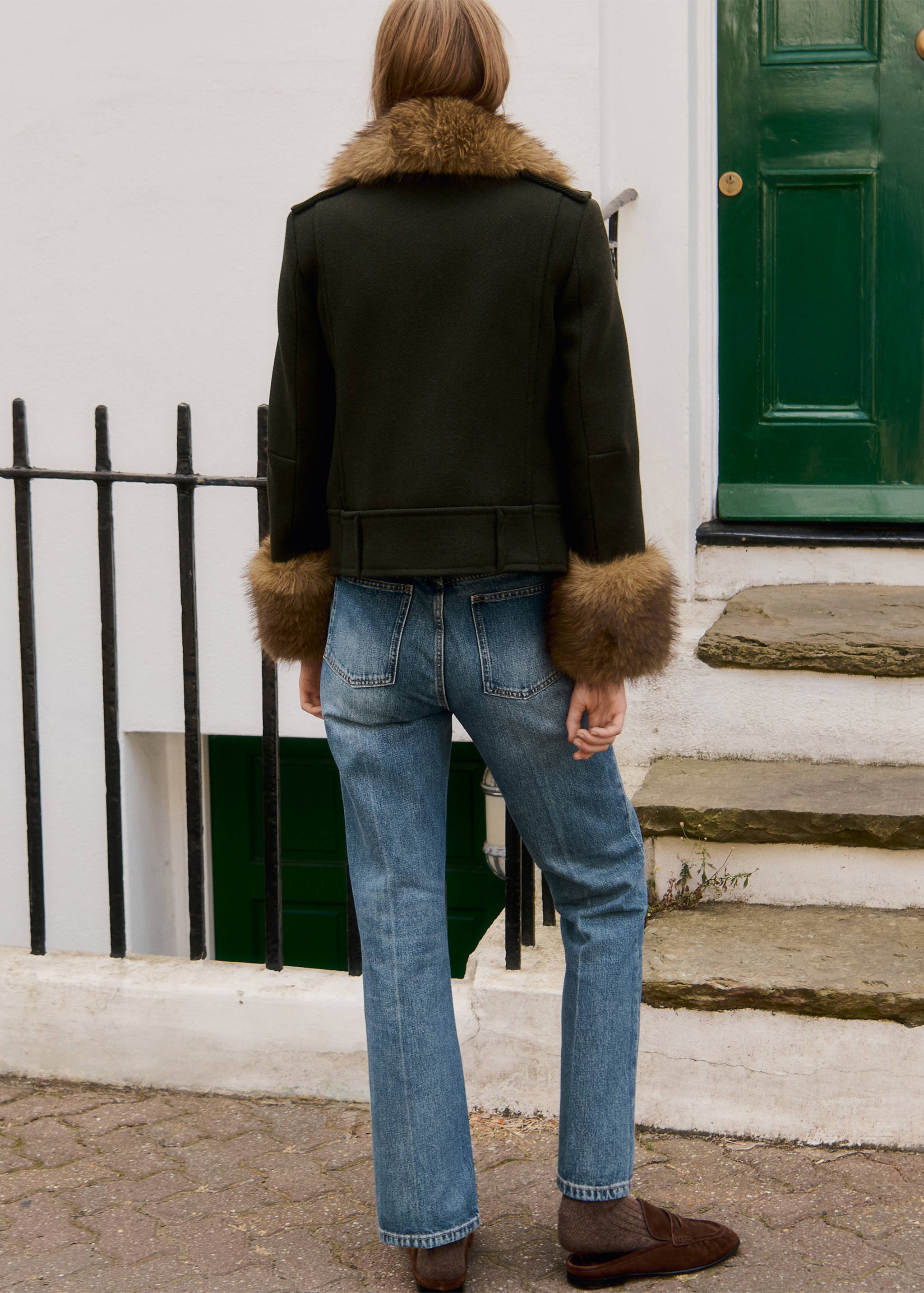 High waist straight jeans - Reverse of the article